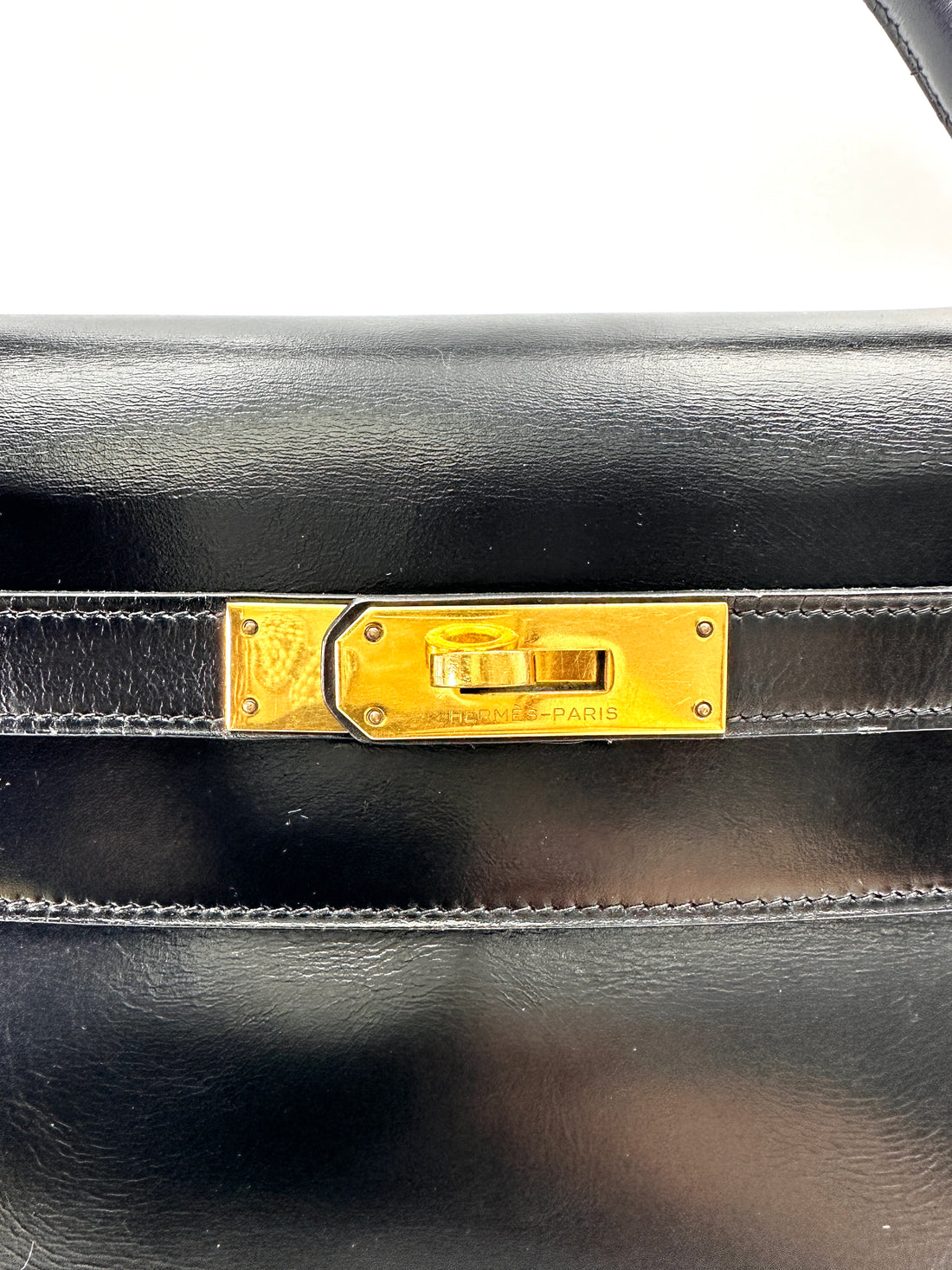 Hermès Vintage Noir Box Calfskin Kelly 32 GHW