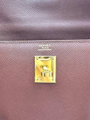 Hermès Vintage Rouge H Courchevel Kelly 32 Sellier GHW