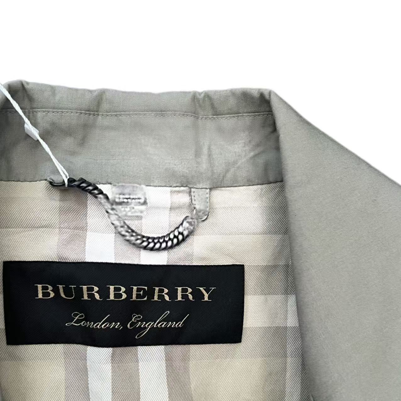 Burberry Beige Cotton Trench Coat With Button Closure & Belted Back