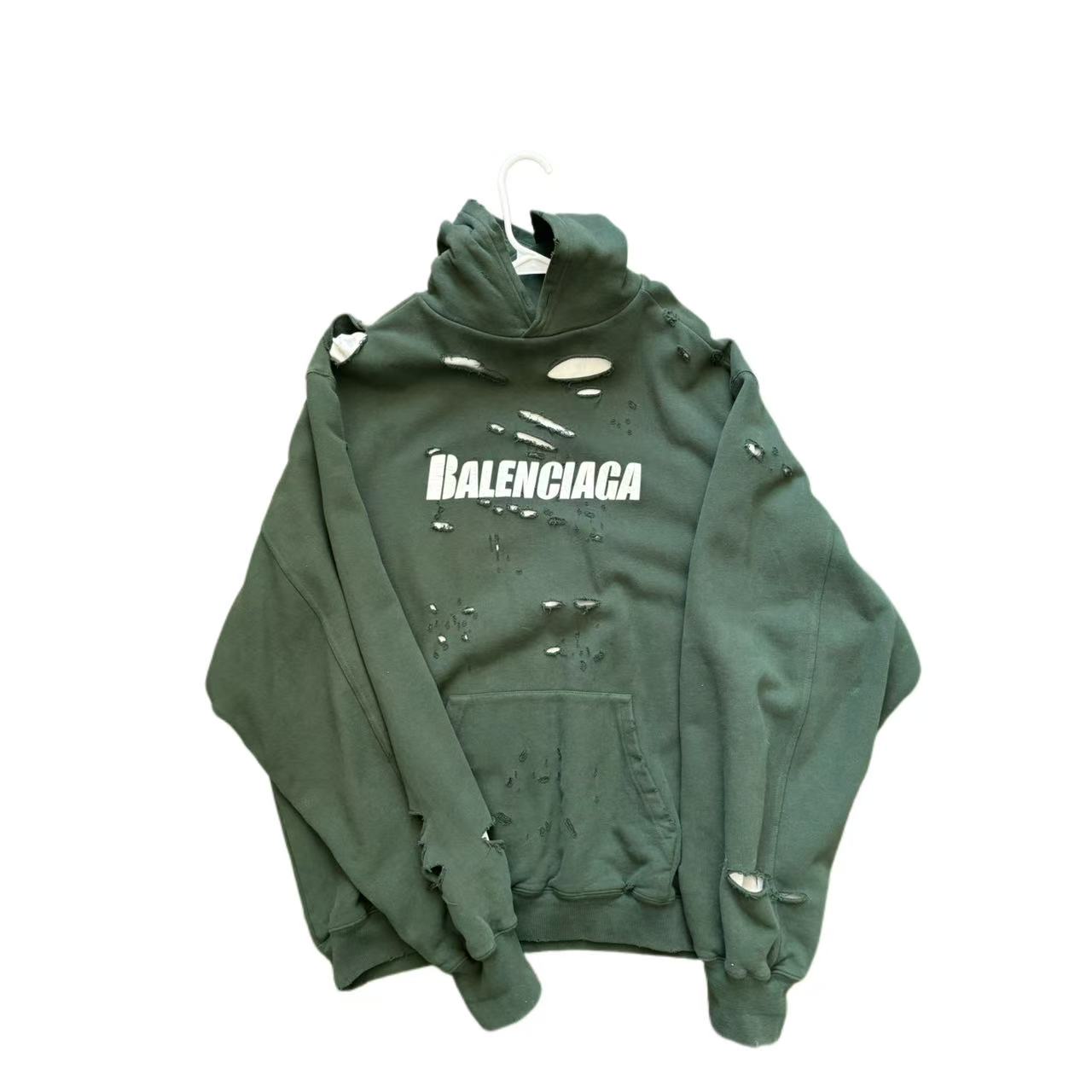 Balenciaga Men's Green Hoodie