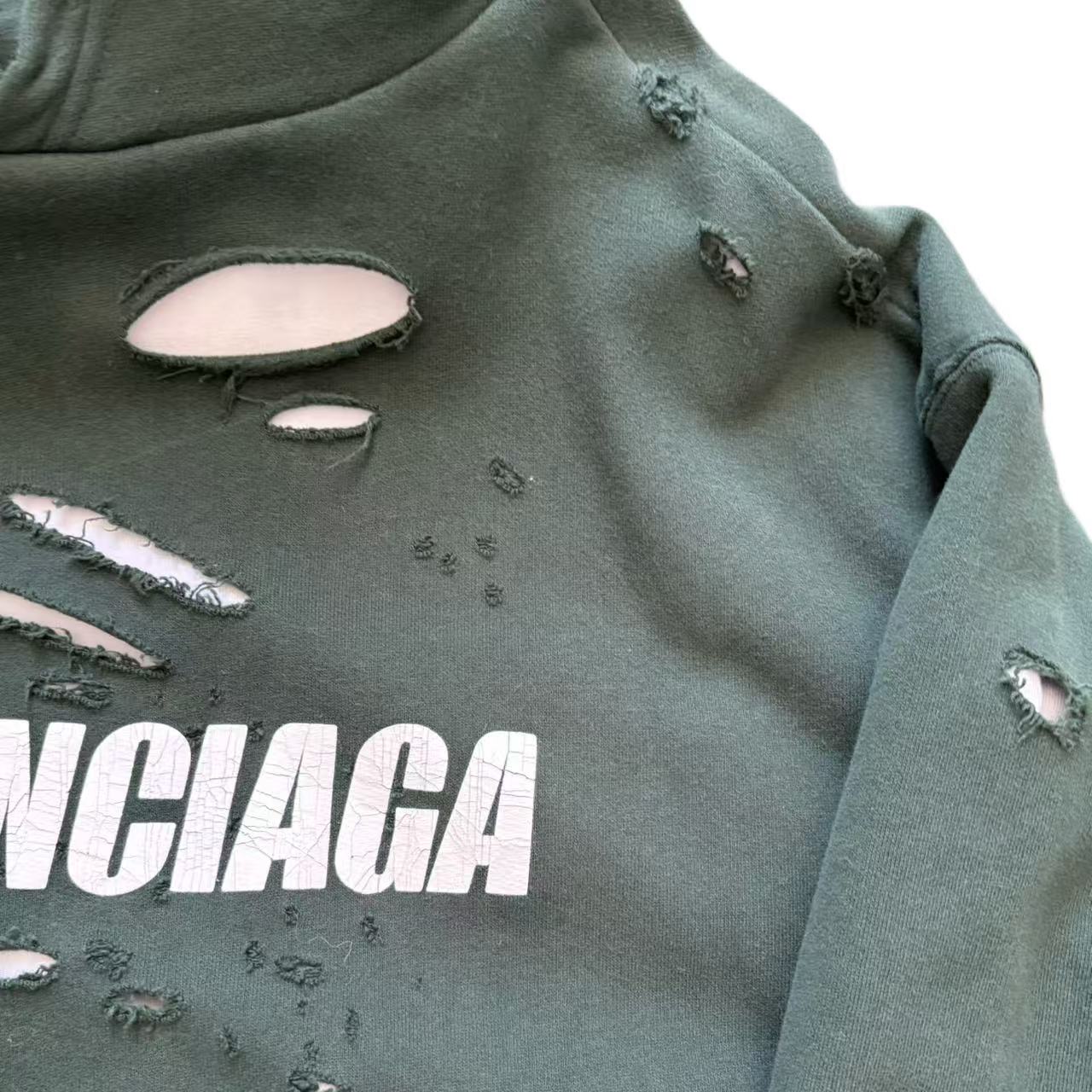 Balenciaga Men's Green Hoodie