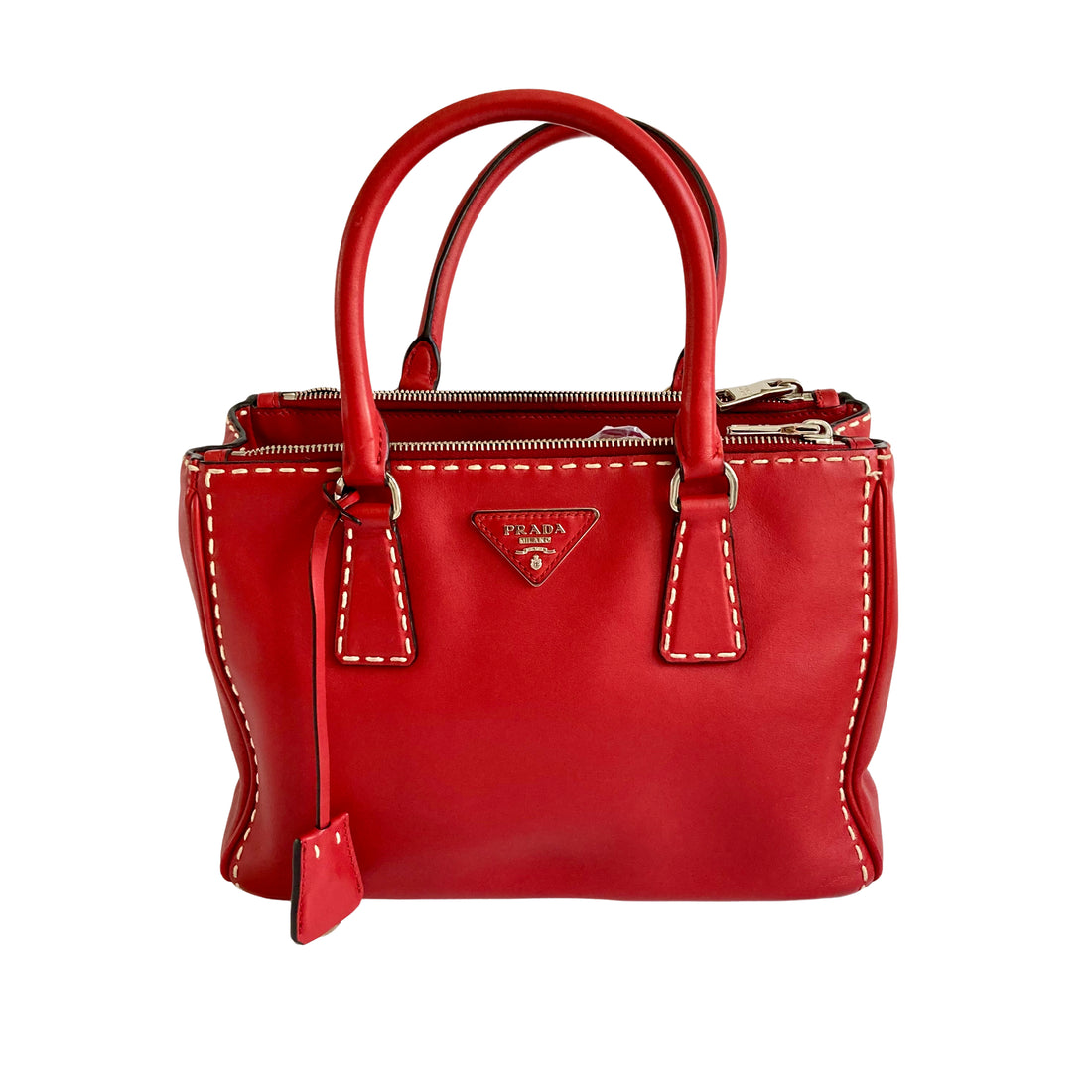 Louis Vuitton Alma PM Red with White Contrast Stitching