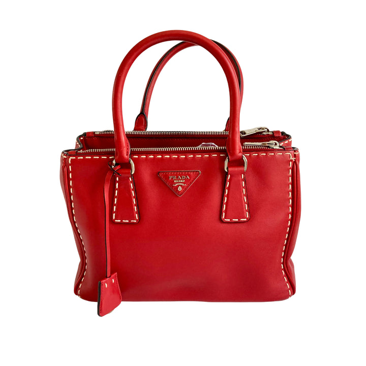 Louis Vuitton Alma PM Red with White Contrast Stitching