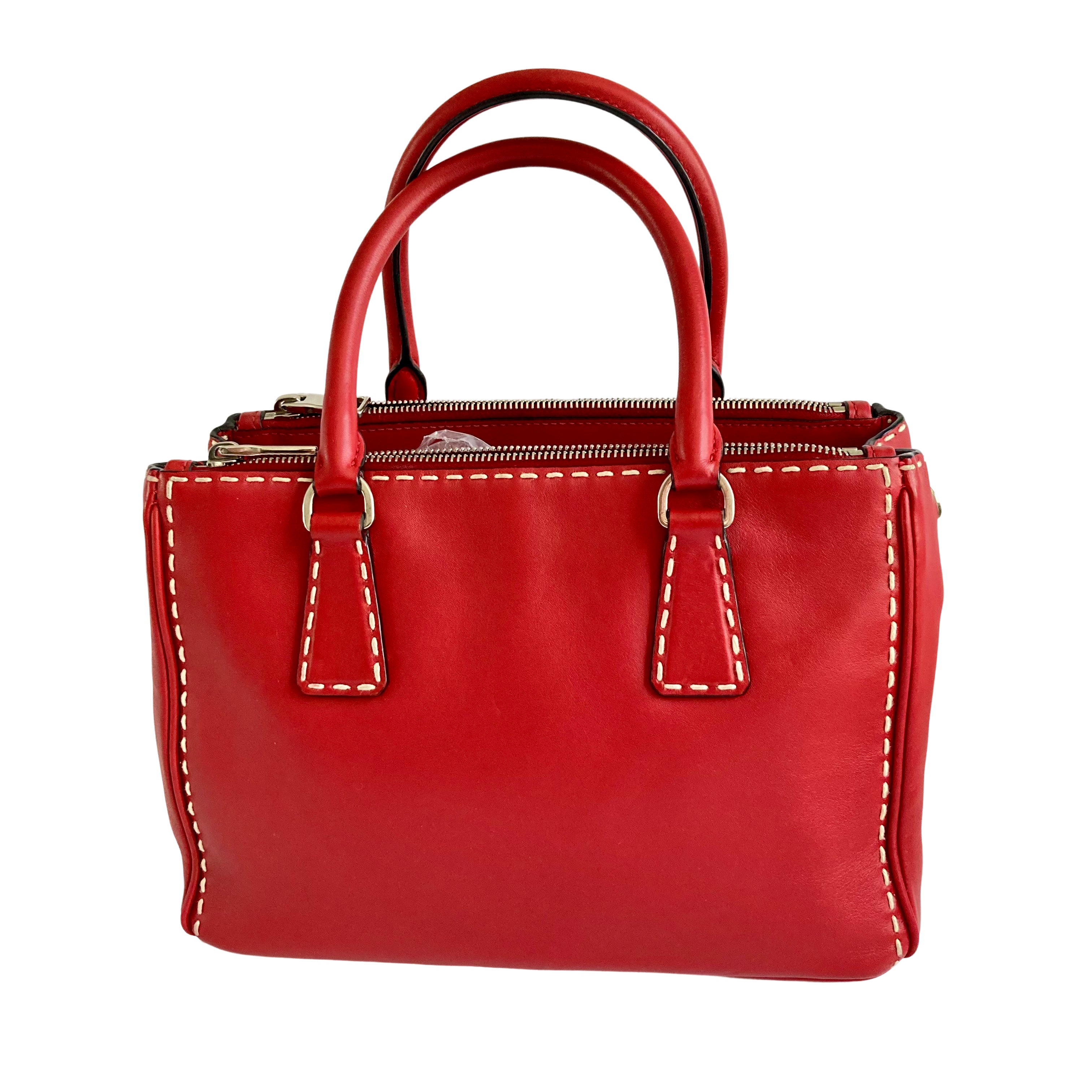 Louis Vuitton Alma PM Red with White Contrast Stitching