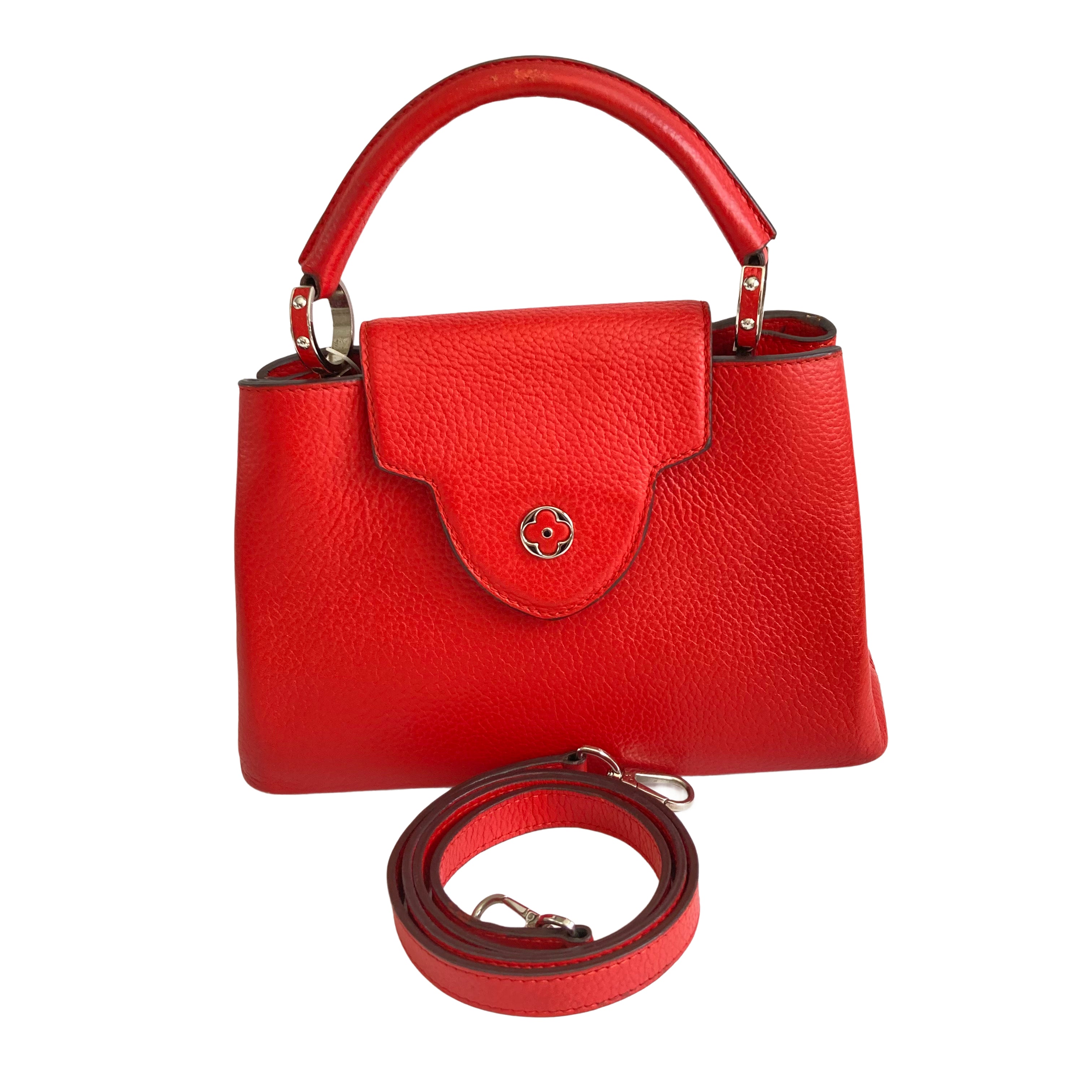 Louis Vuitton Flower Hobo Bag Epi Leather Red