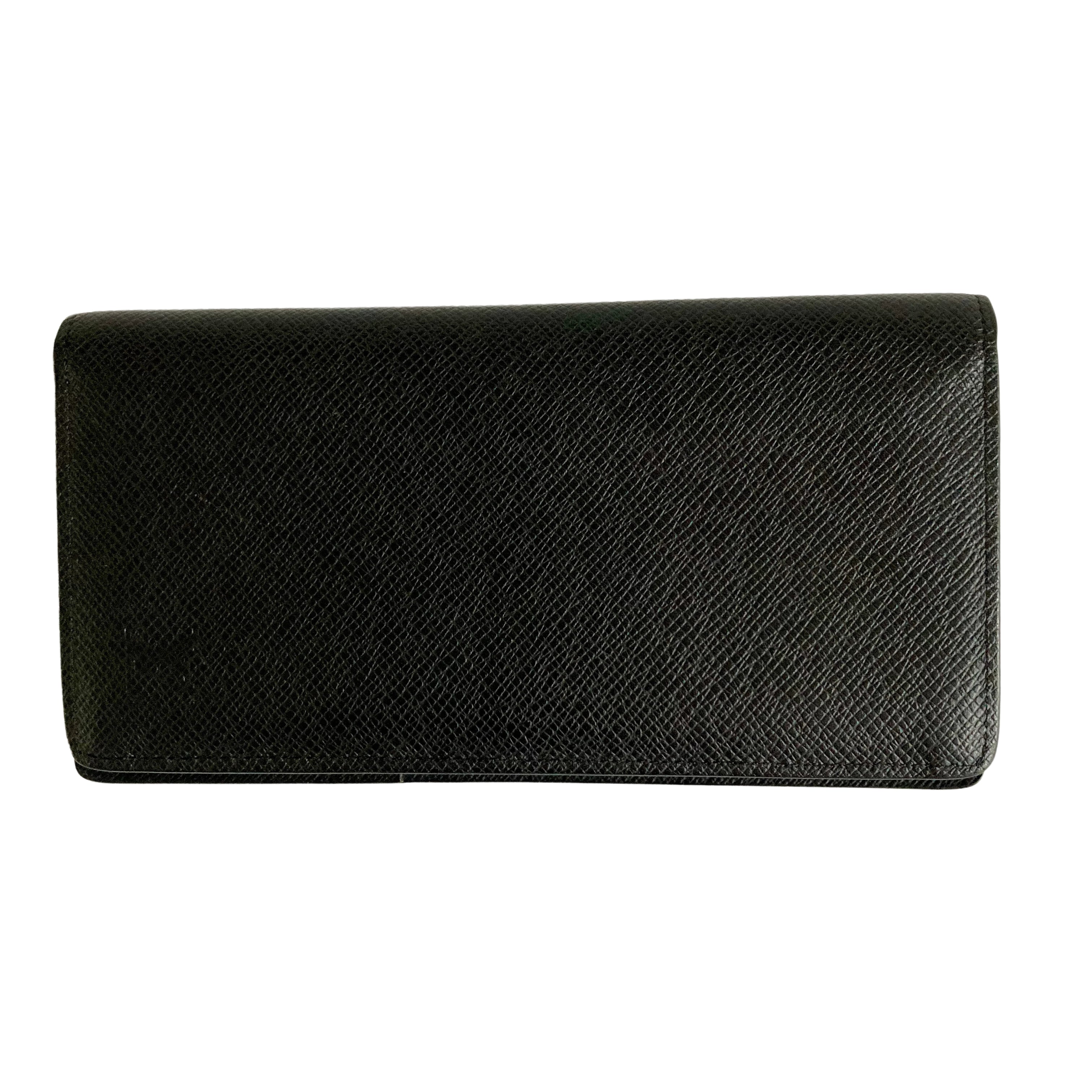 Louis Vuitton Taiga Leather Brazza Wallet Black