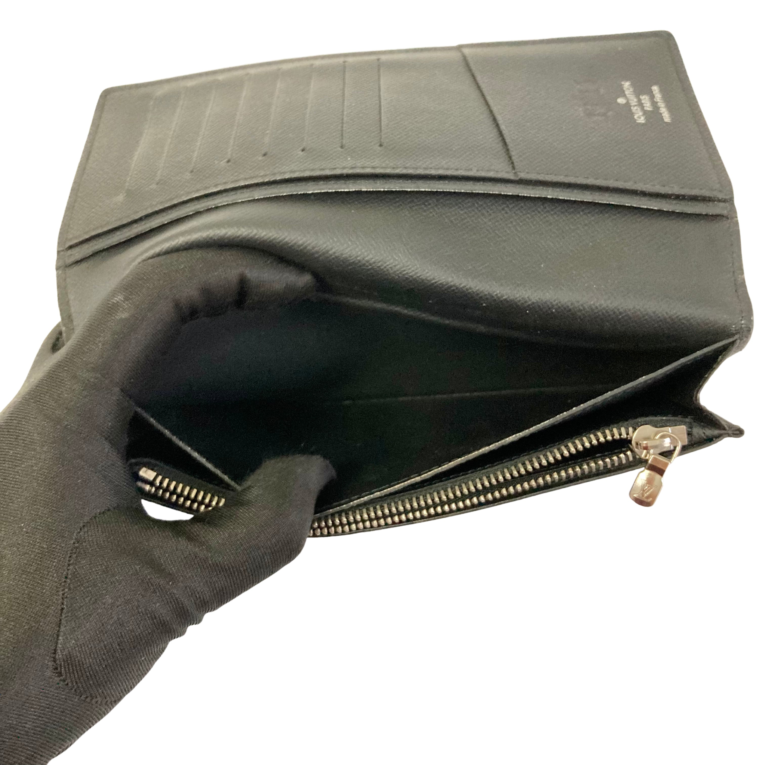 Louis Vuitton Taiga Leather Brazza Wallet Black