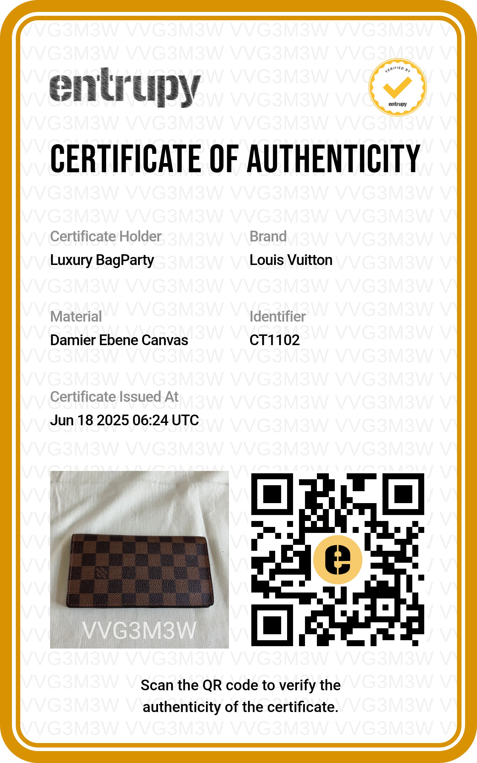 Louis Vuitton Damier Ebene Canvas Multiple Wallet