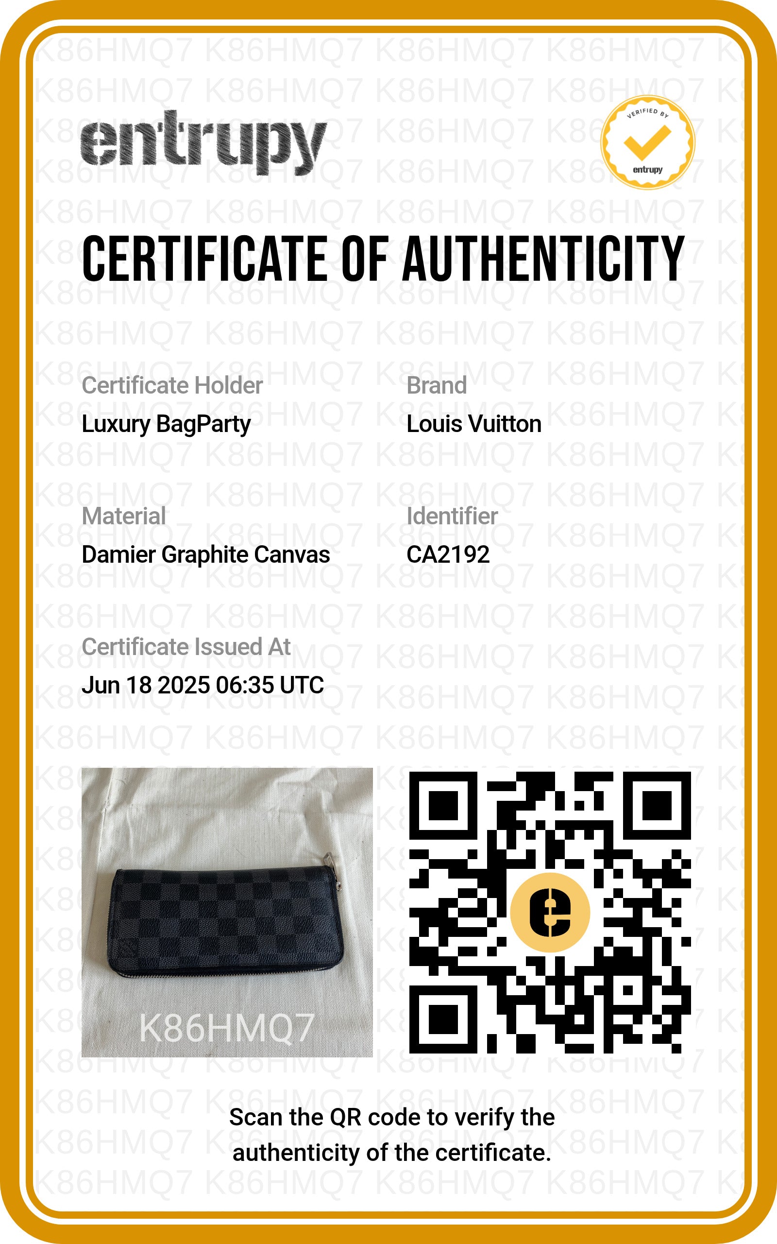 Louis Vuitton Damier Graphite Canvas Zippy Organizer Wallet