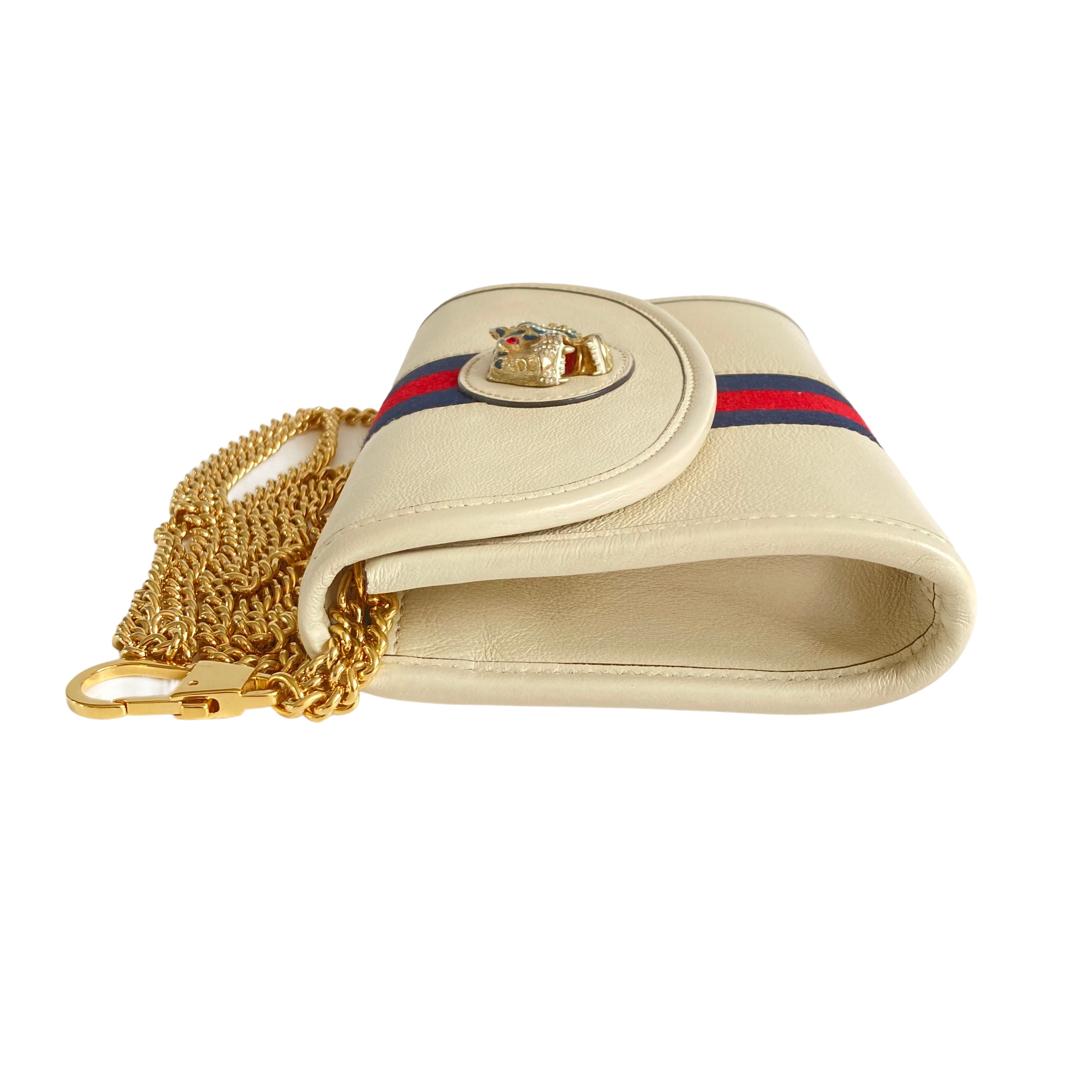 Gucci Vintage Web Stripe Tiger Head Chain Shoulder Bag