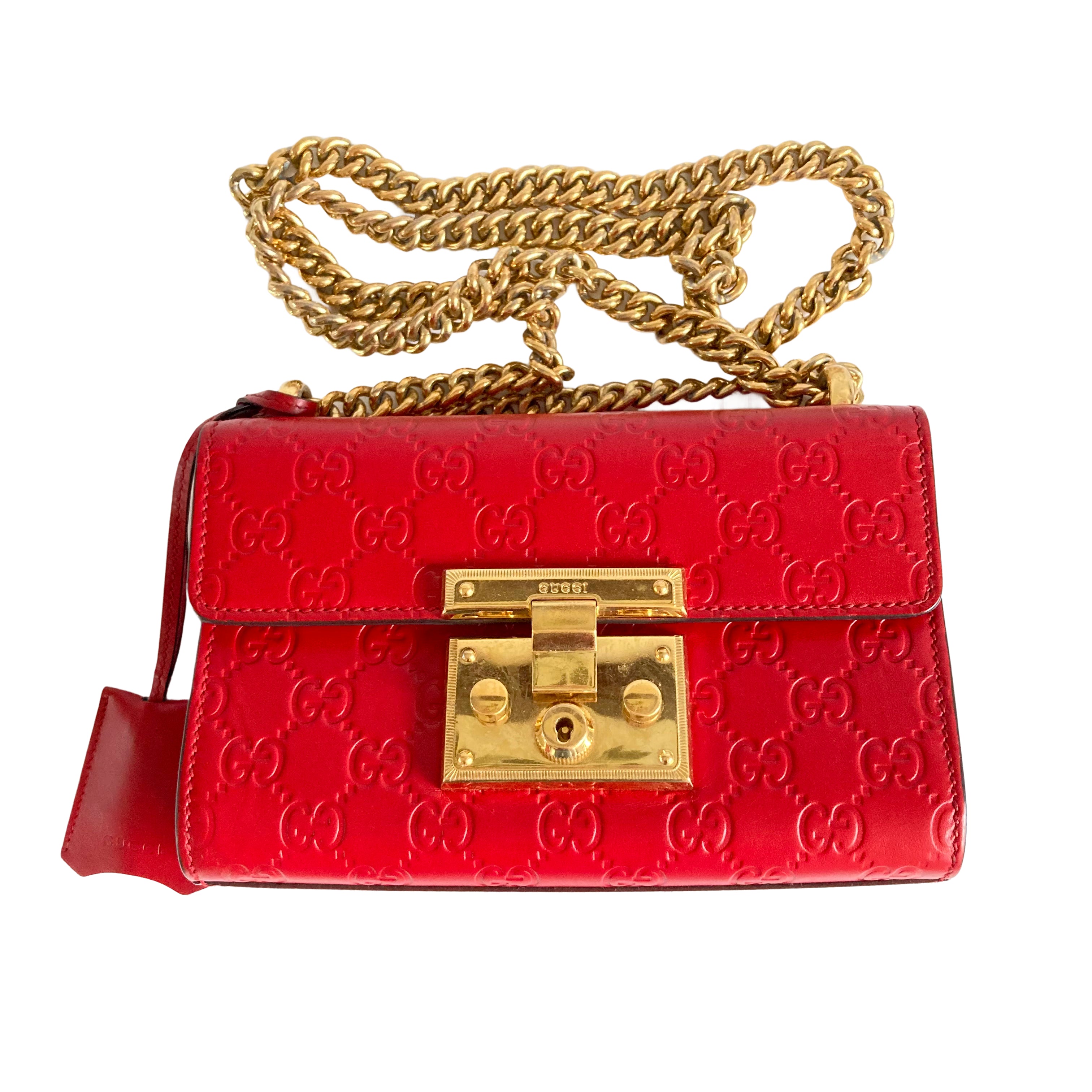 Gucci GG Marmont Red Patent Leather Mini Shoulder Bag