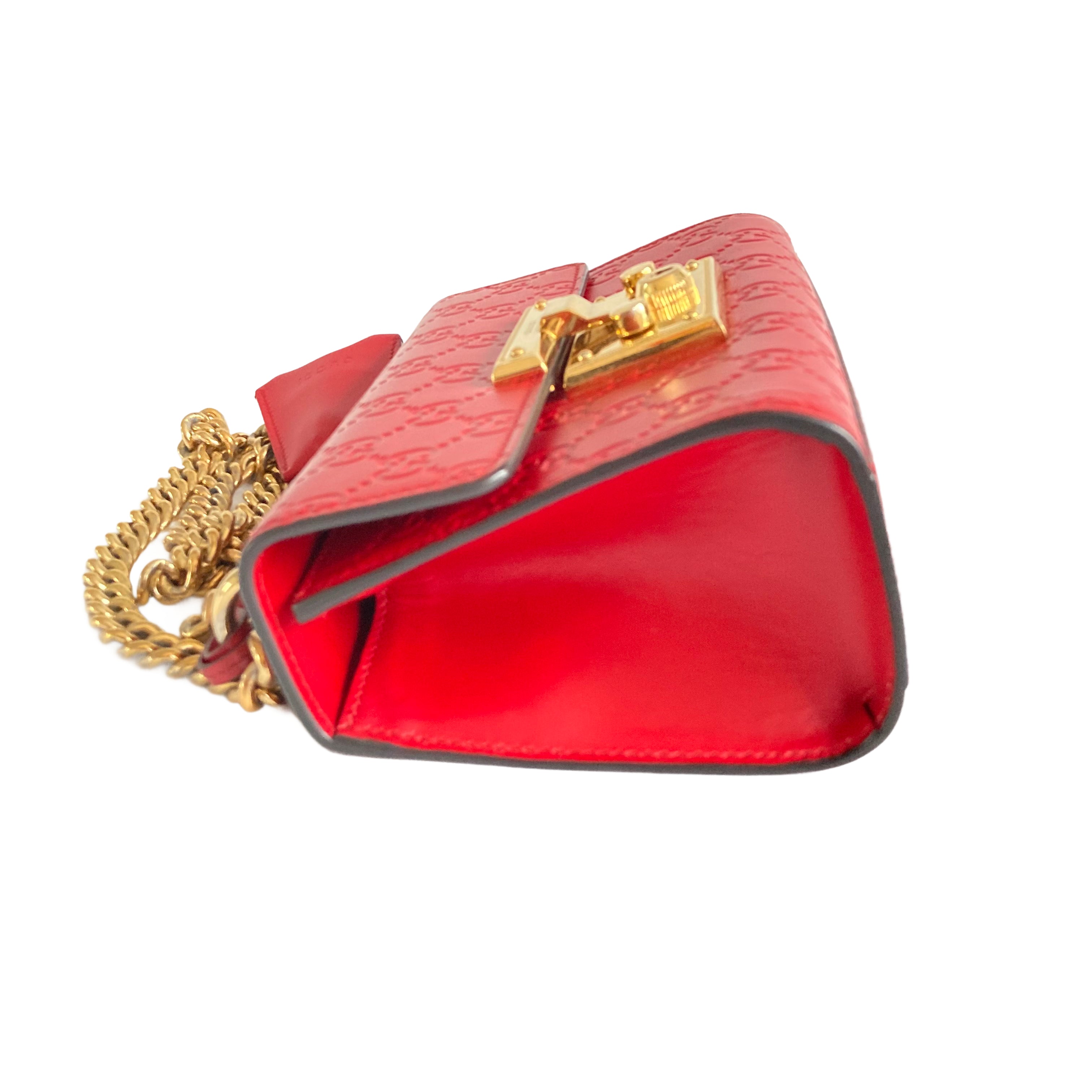 Gucci GG Marmont Red Patent Leather Mini Shoulder Bag