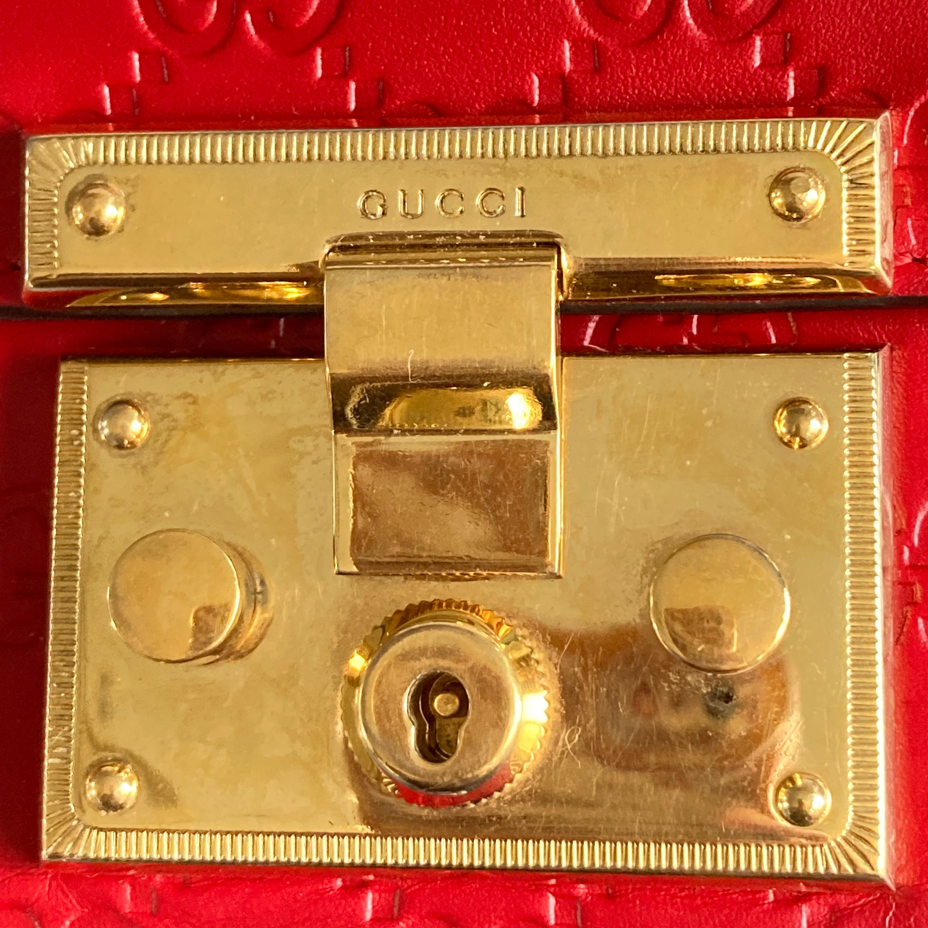 Gucci GG Marmont Red Patent Leather Mini Shoulder Bag