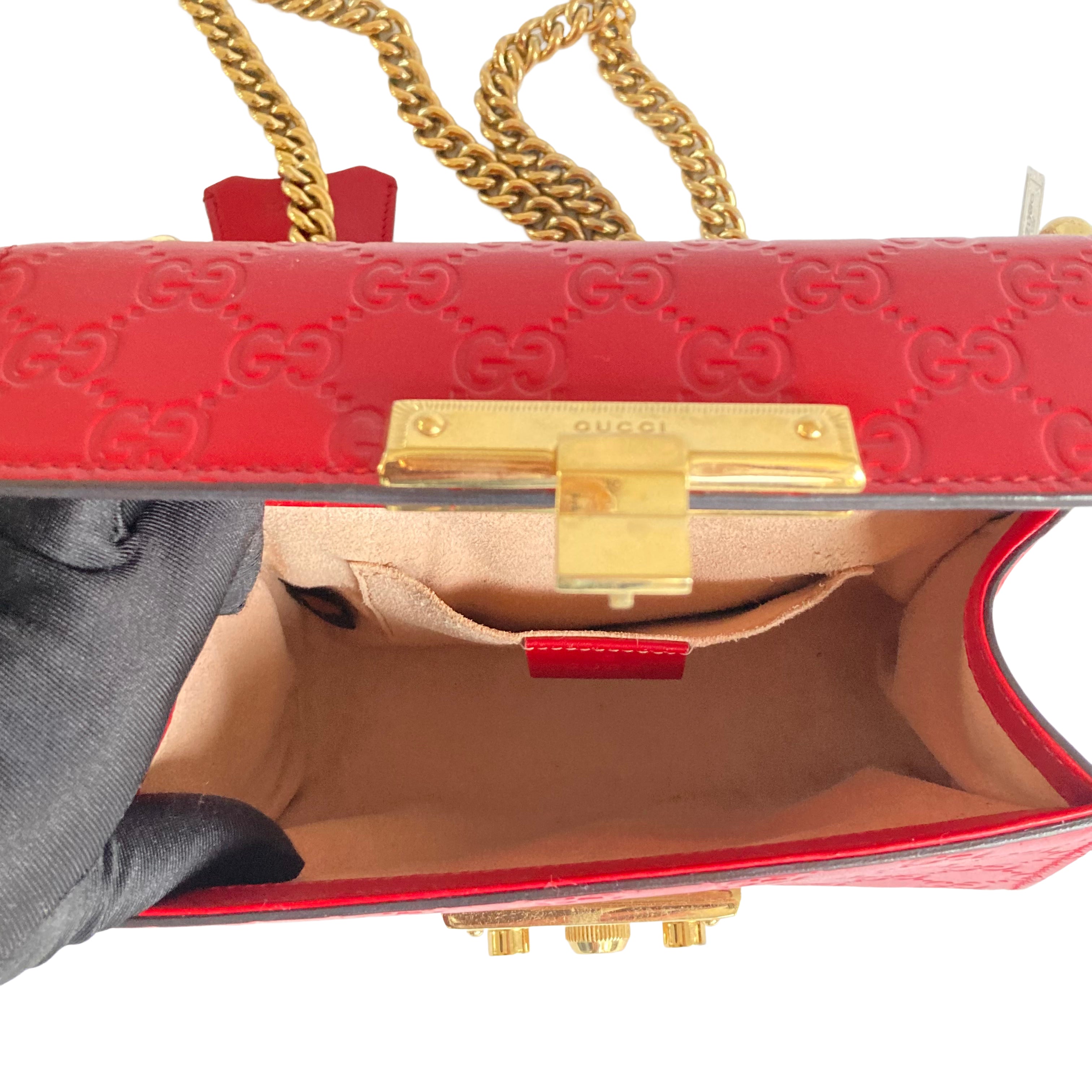 Gucci GG Marmont Red Patent Leather Mini Shoulder Bag