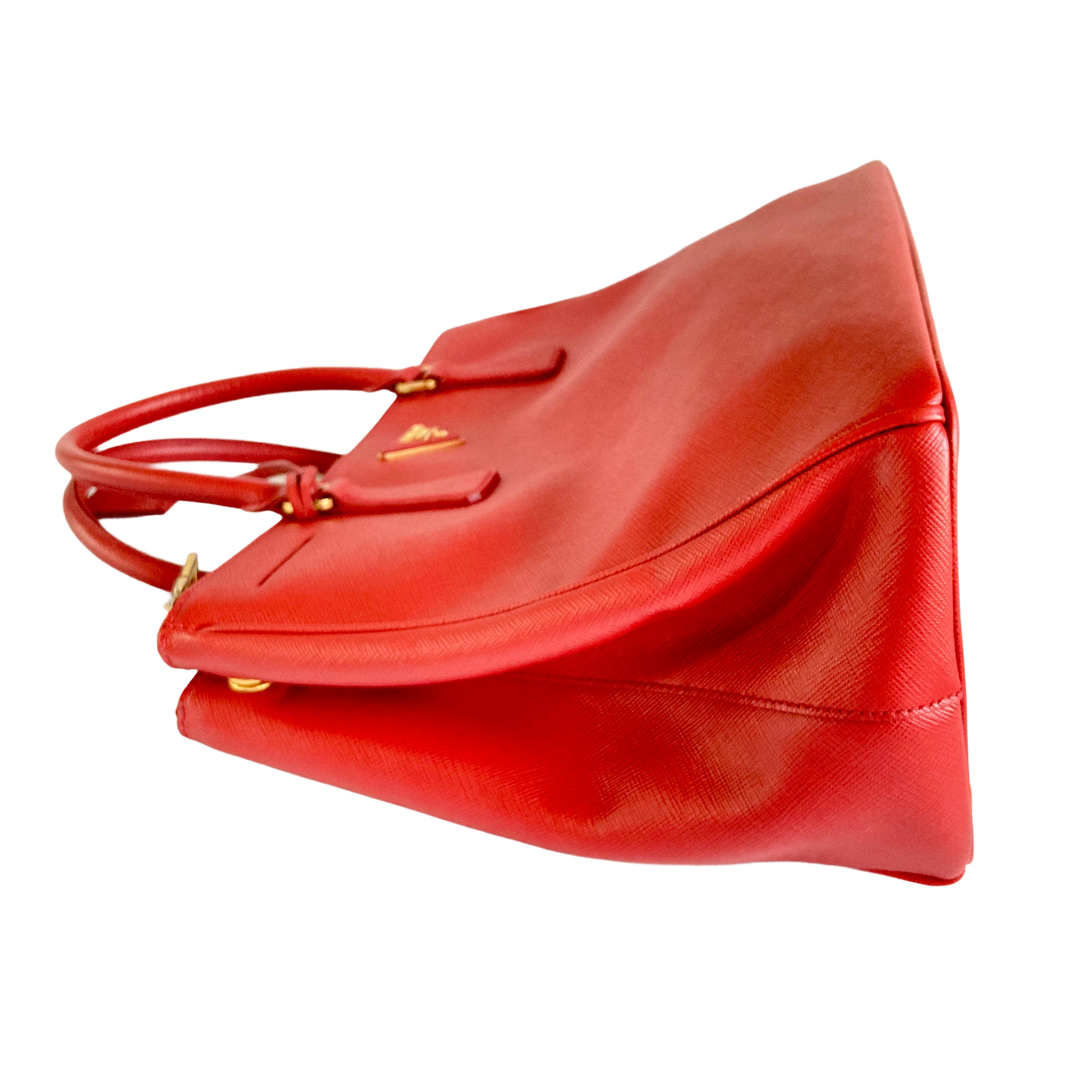 Prada Saffiano Lux Double Zip Tote Bag