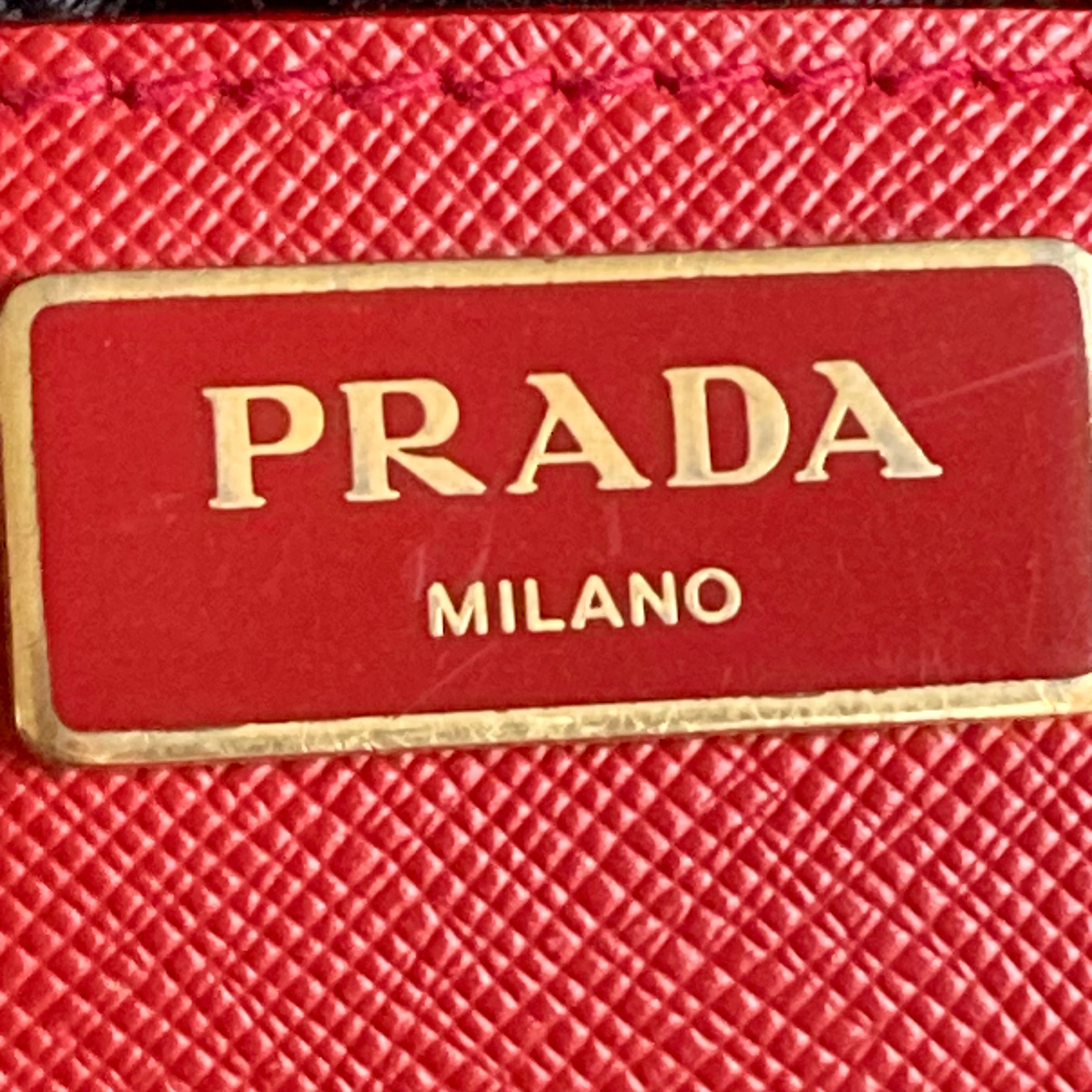 Prada Saffiano Lux Double Zip Tote Bag