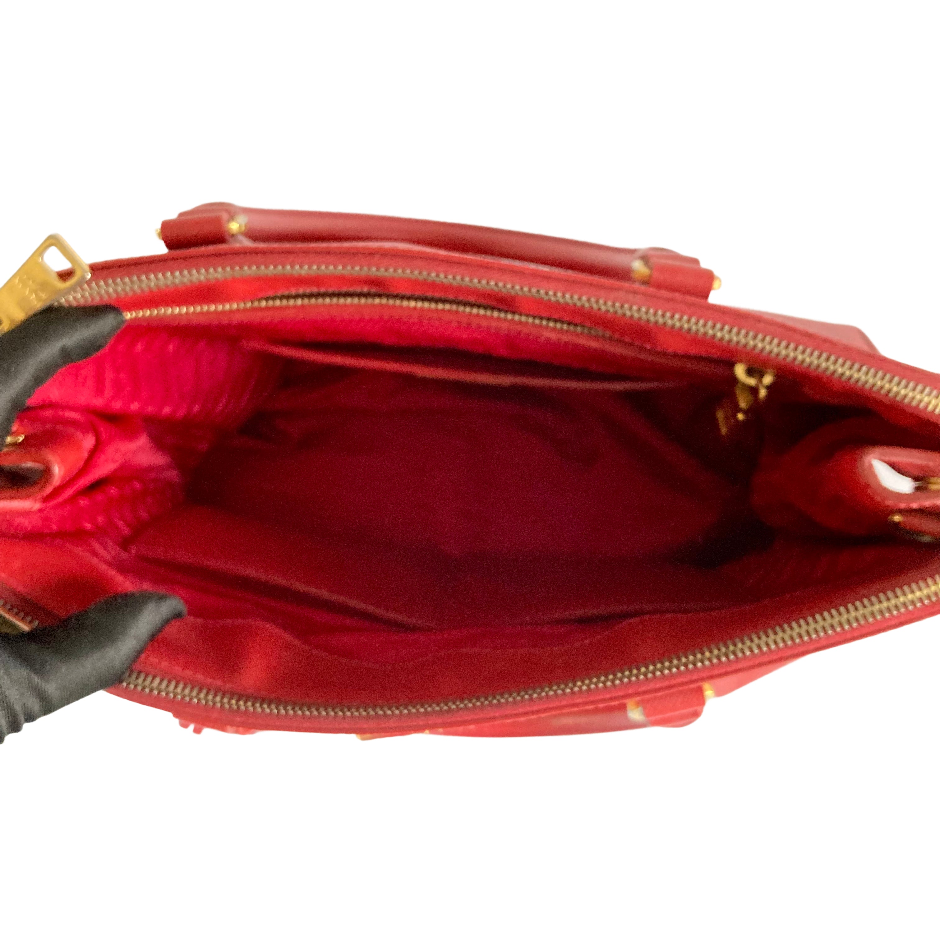 Prada Saffiano Lux Double Zip Tote Bag