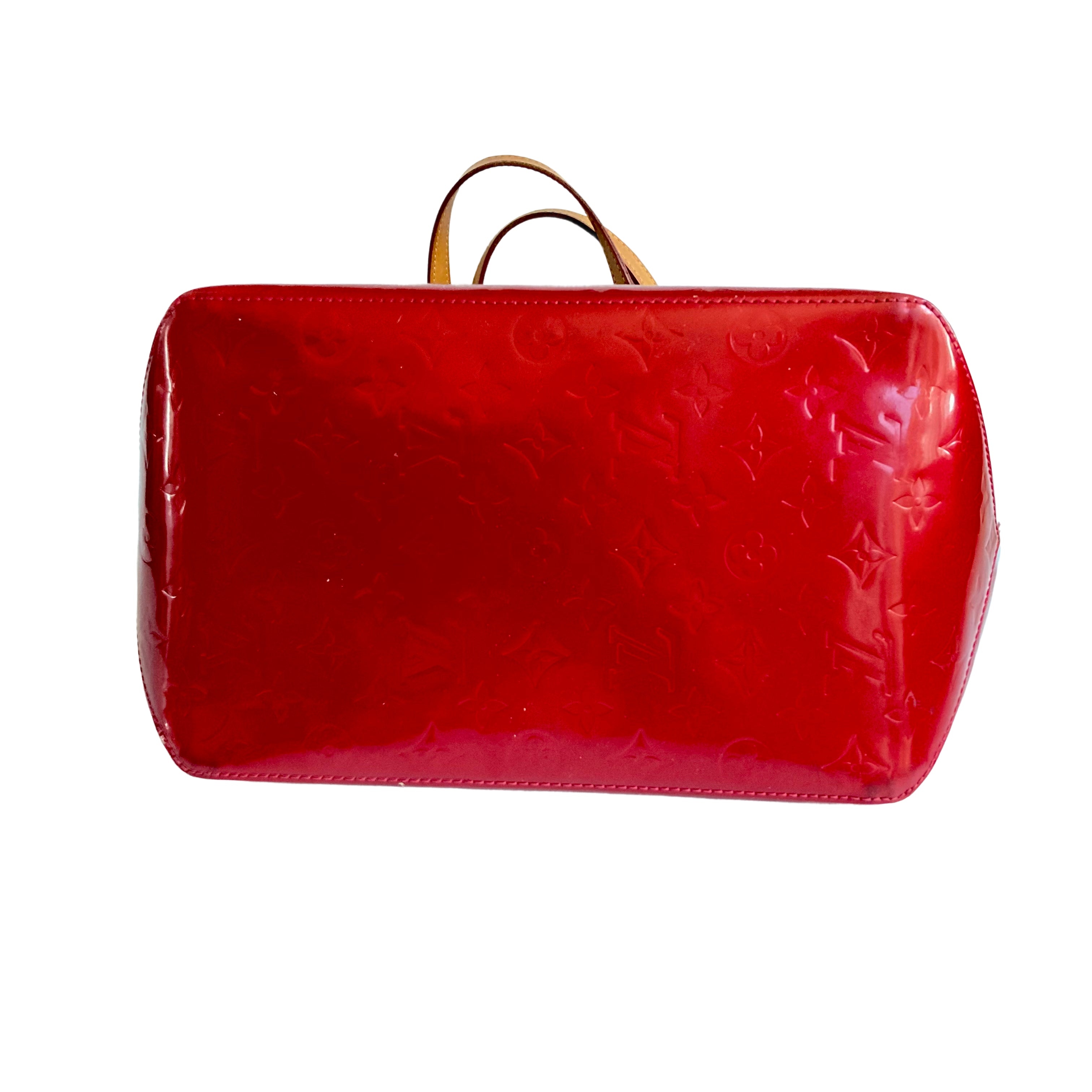 Louis Vuitton Monogram Vernis Leather Tote Red