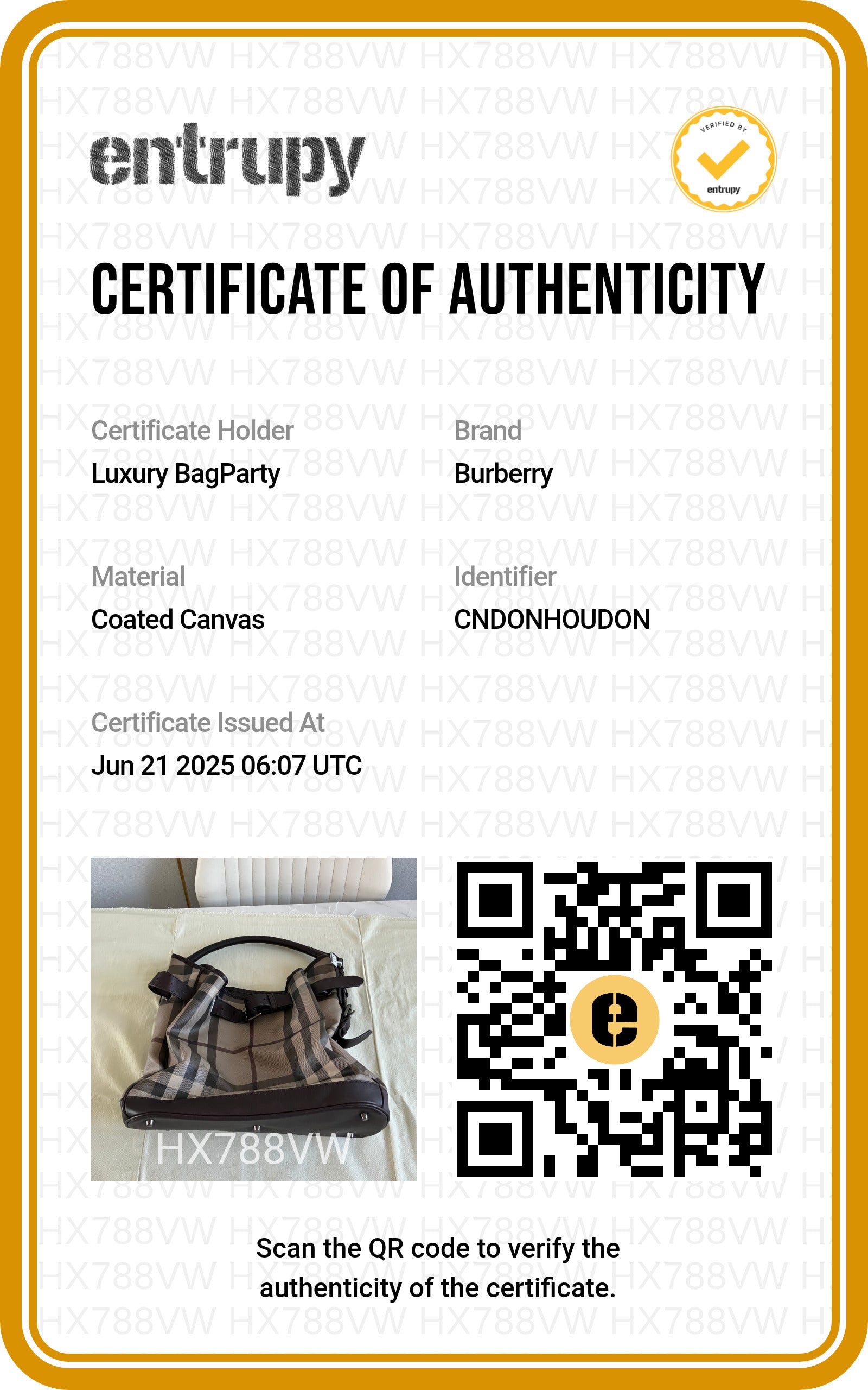 Burberry Classic Monogram Haymarket Tote Bag