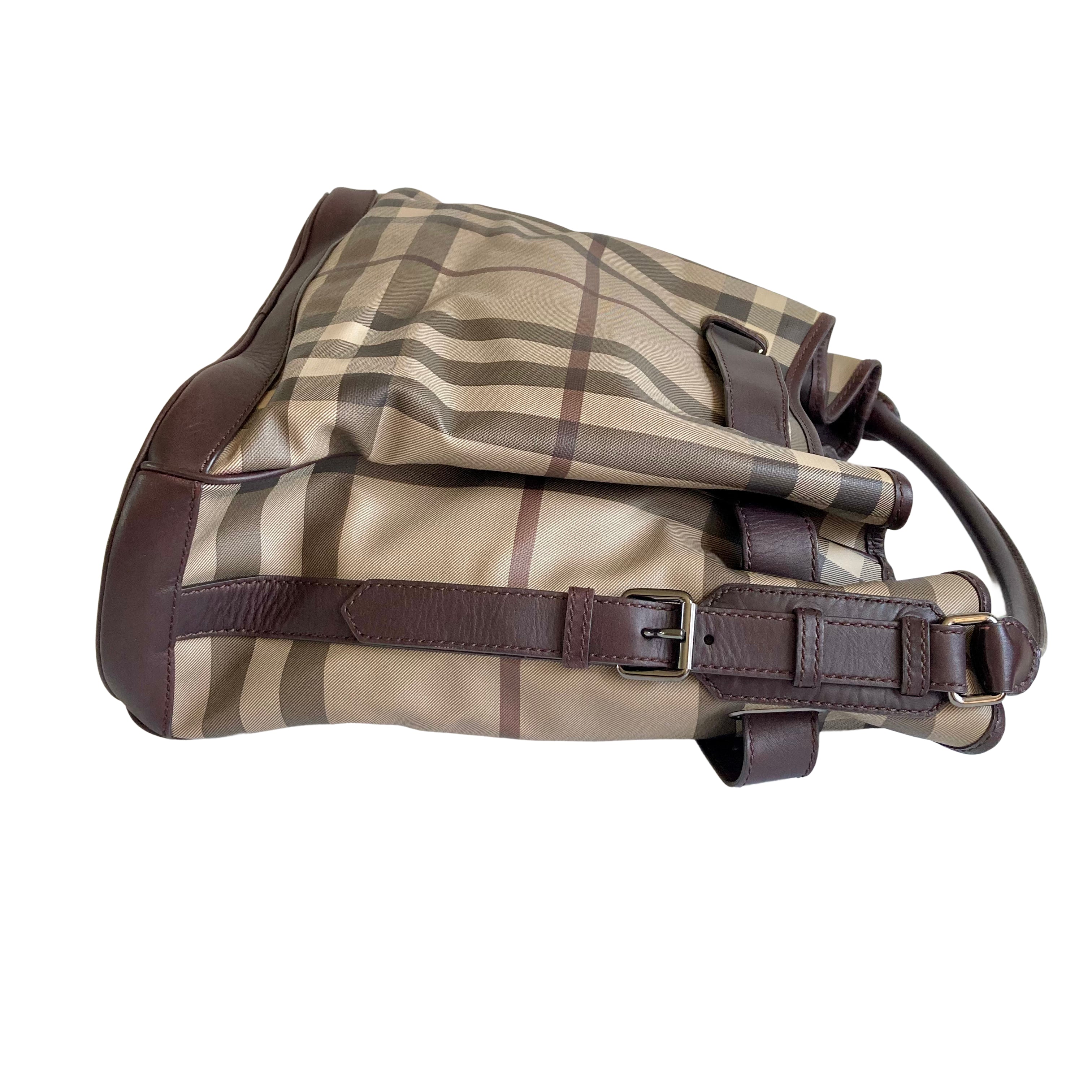 Burberry Classic Monogram Haymarket Tote Bag