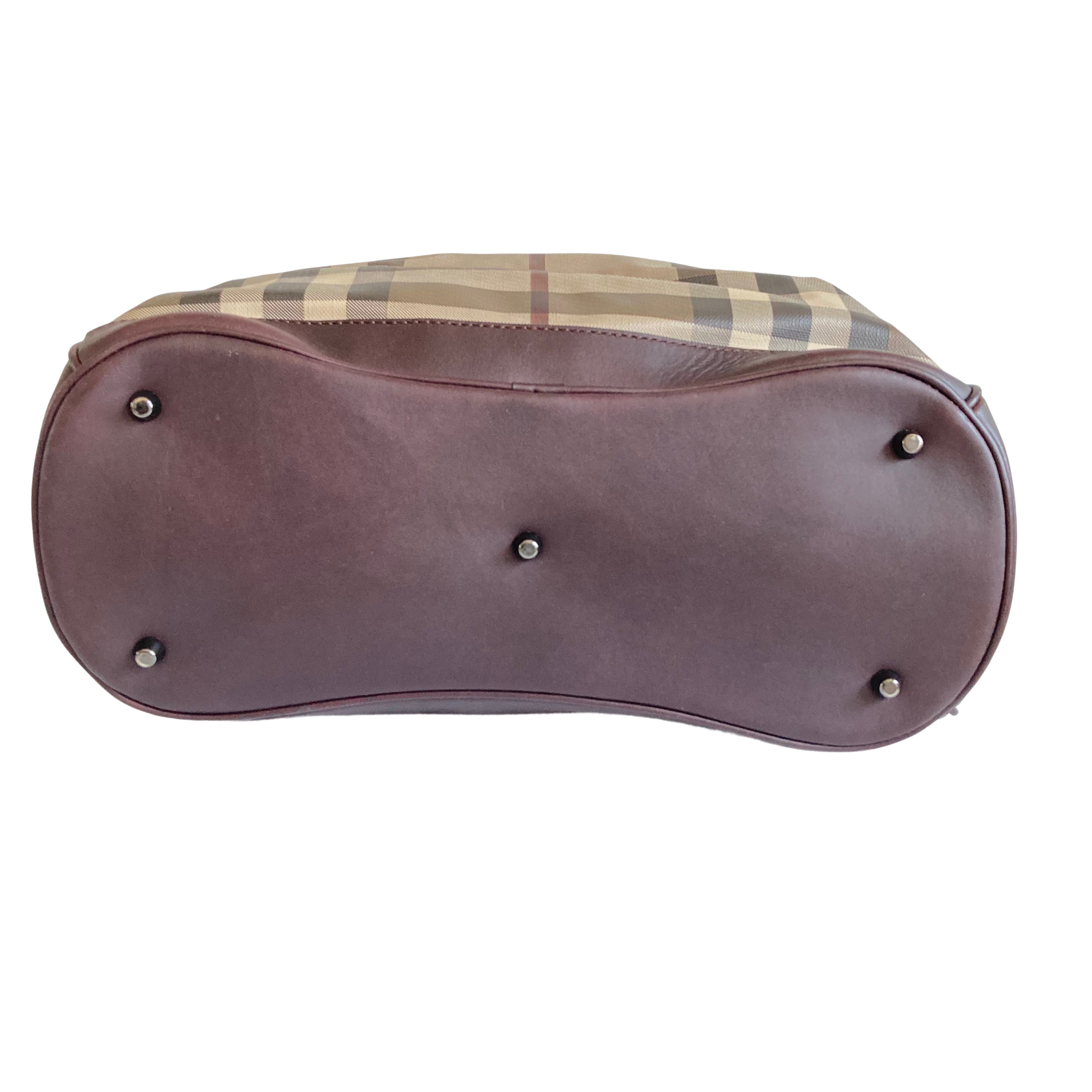 Burberry Classic Monogram Haymarket Tote Bag