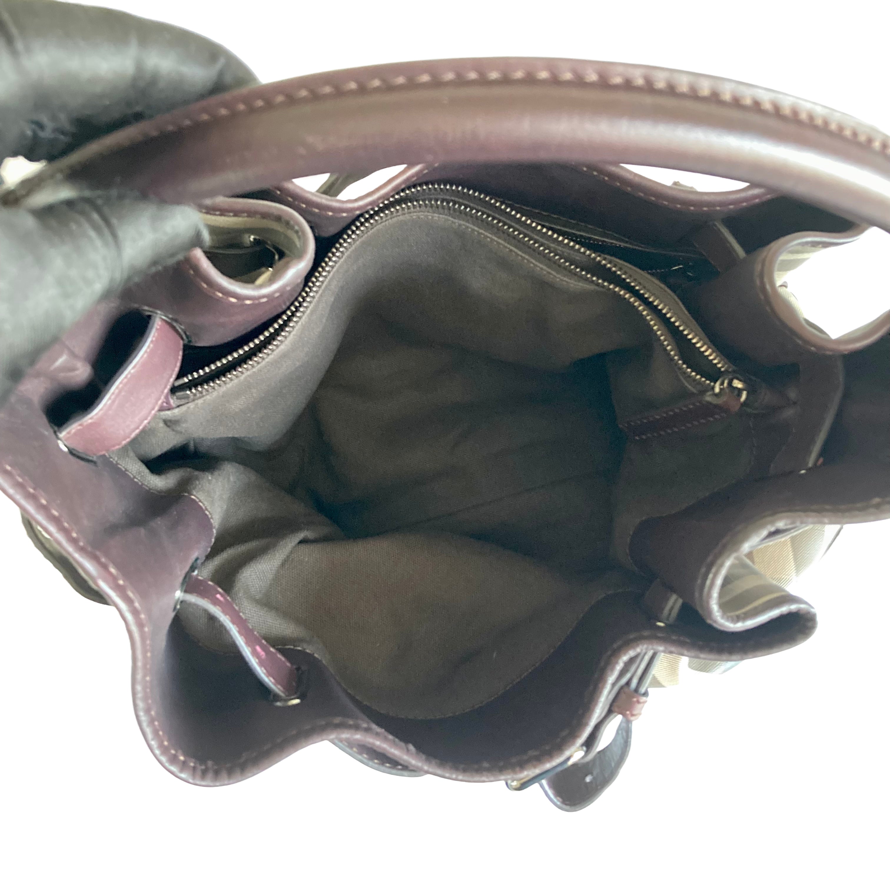 Burberry Classic Monogram Haymarket Tote Bag