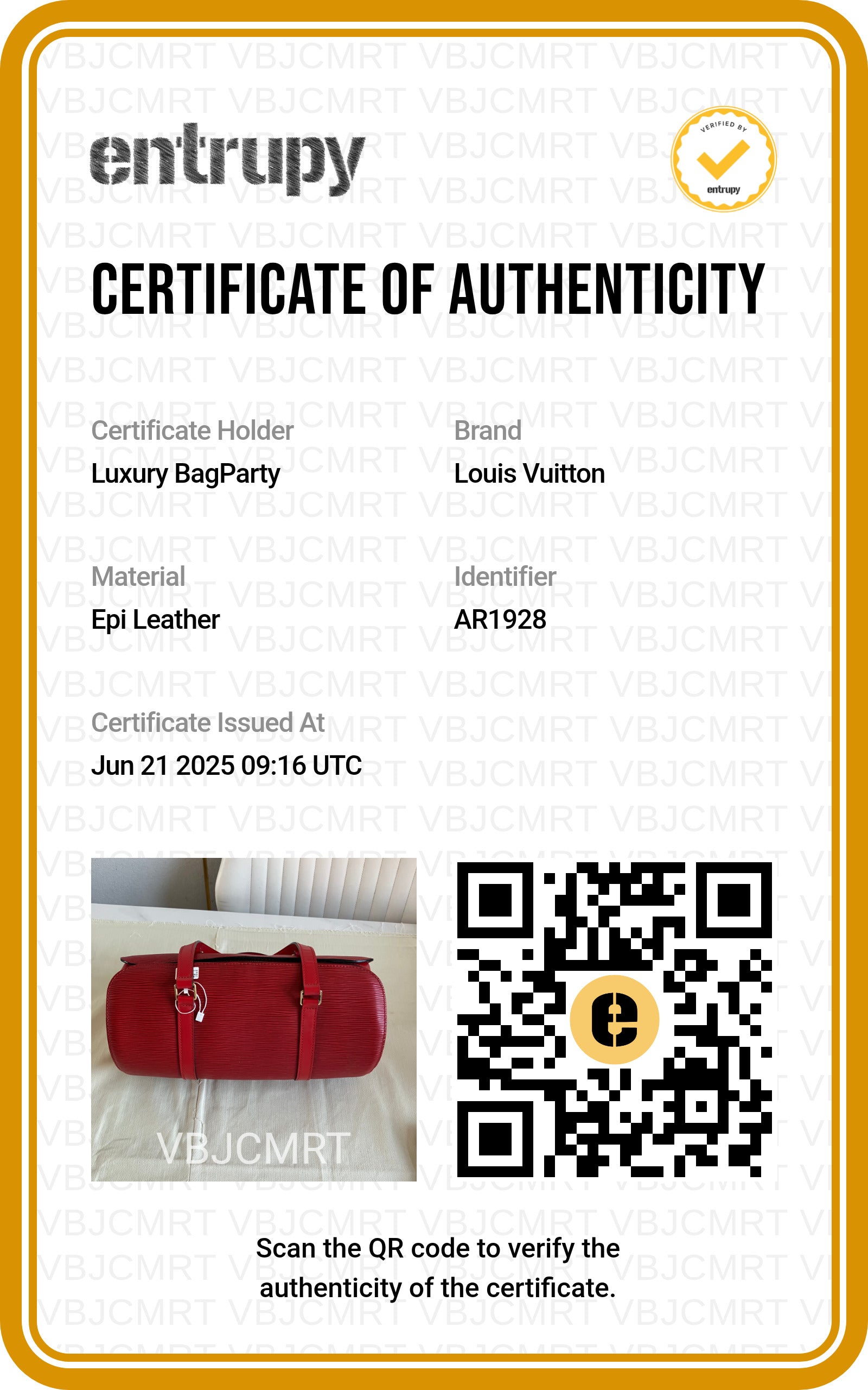 Louis Vuitton Papillon Epi Leather