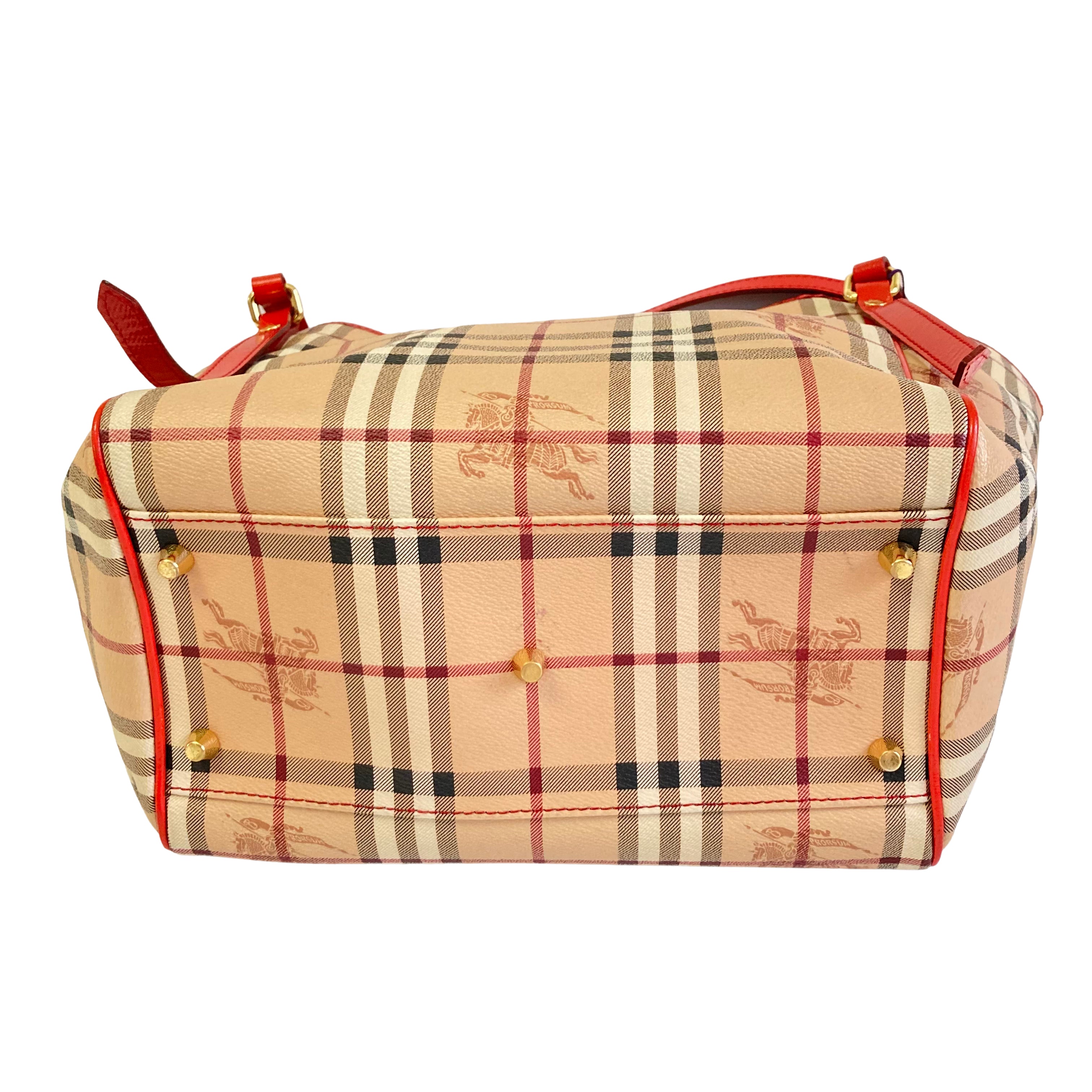 Burberry Horseferry Check Red Trim Tote
