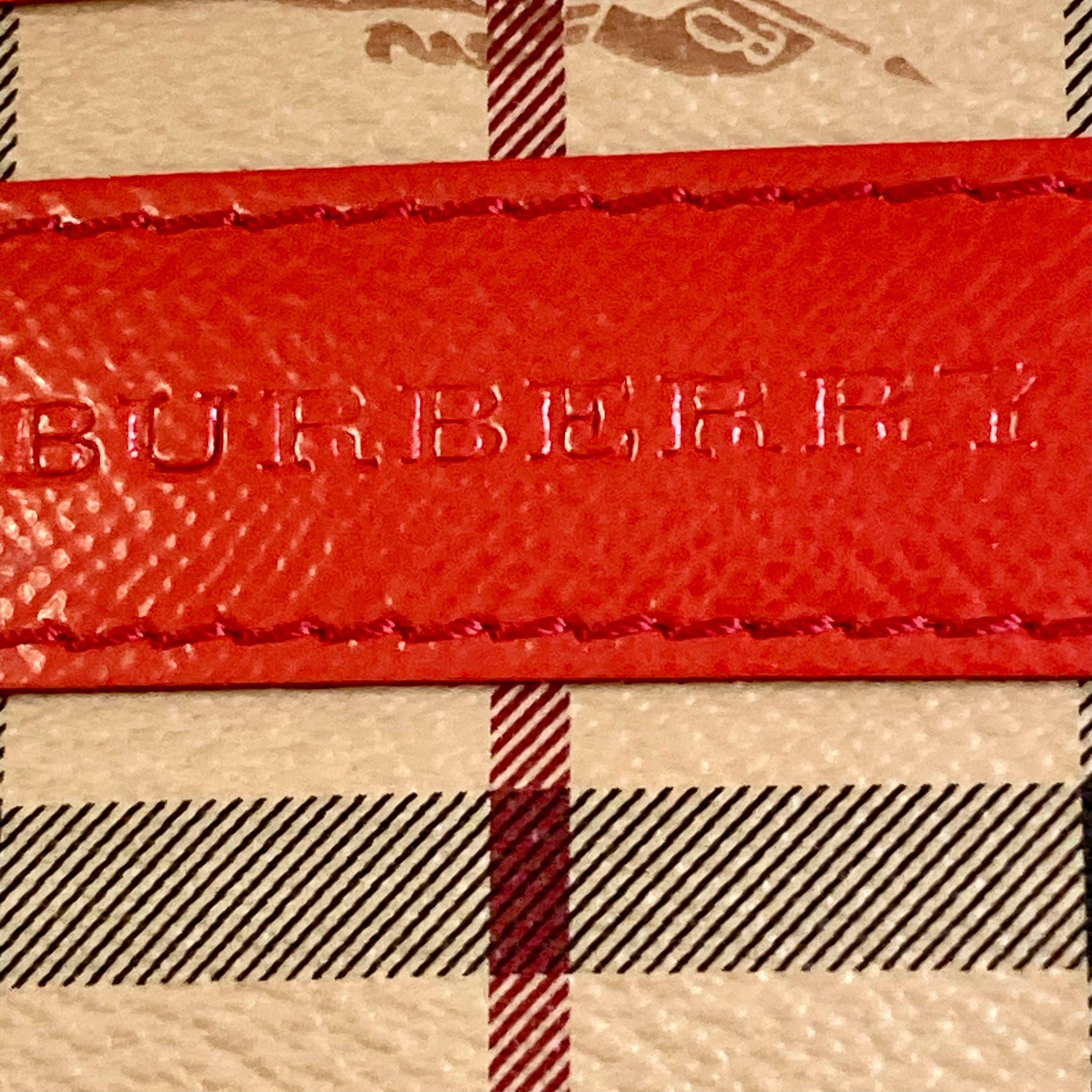 Burberry Horseferry Check Red Trim Tote