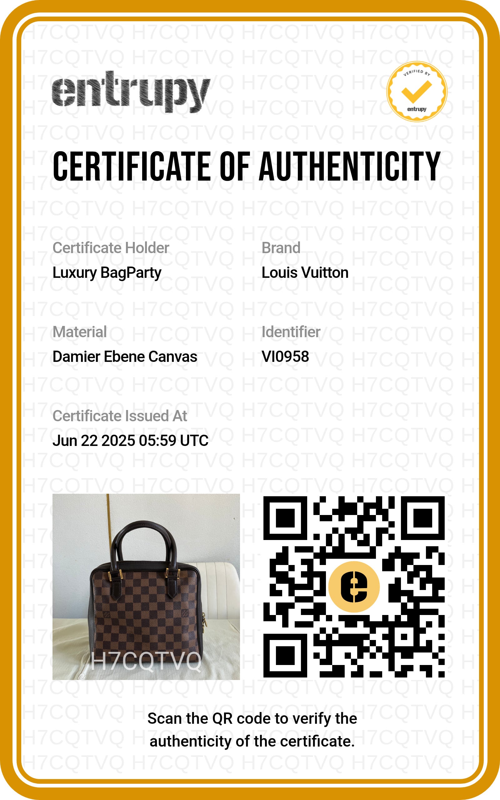 Louis Vuitton Damier Ebene Top Handle Bag