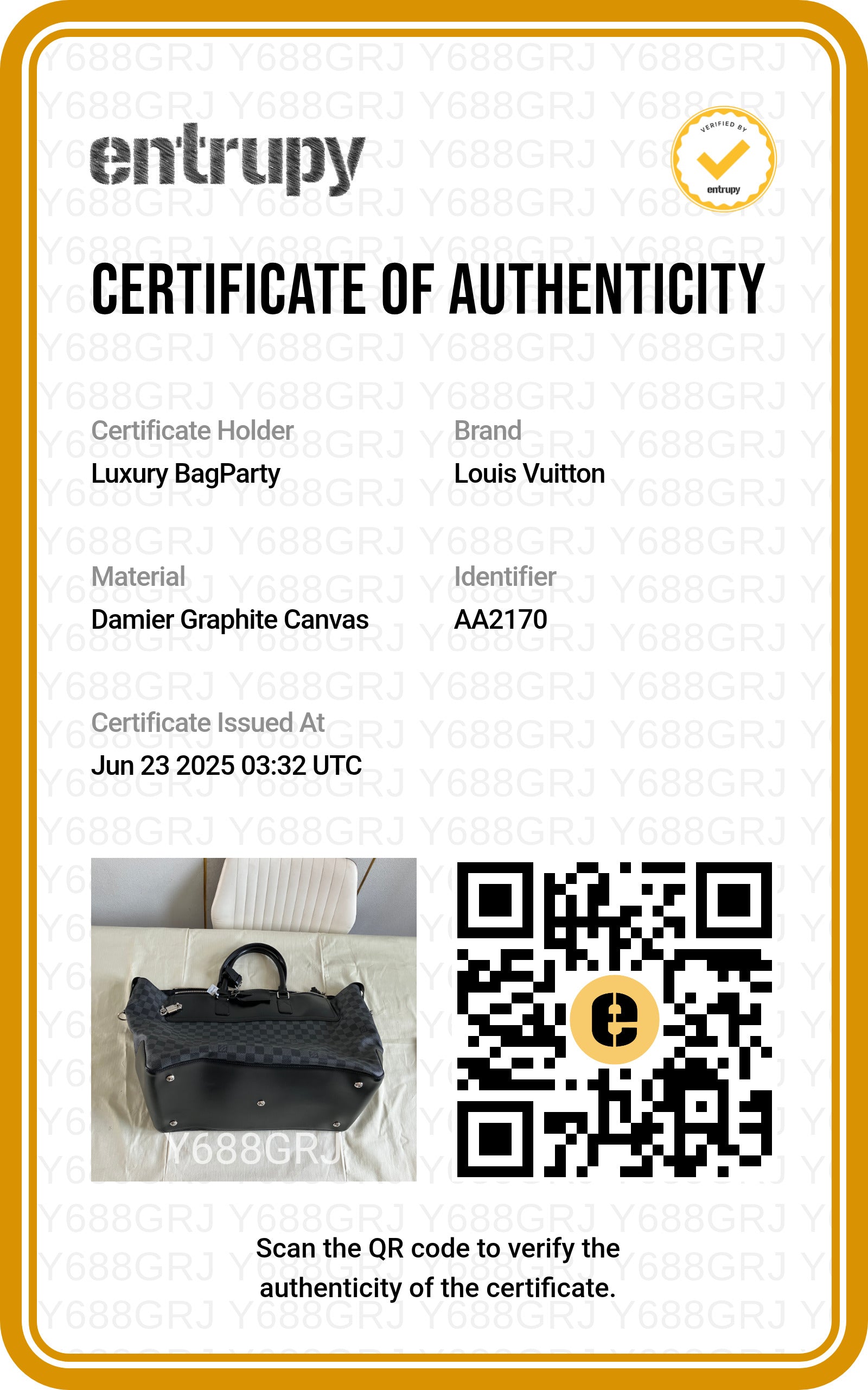 Louis Vuitton Damier Graphite Neo Greenwich Weekeender Bag