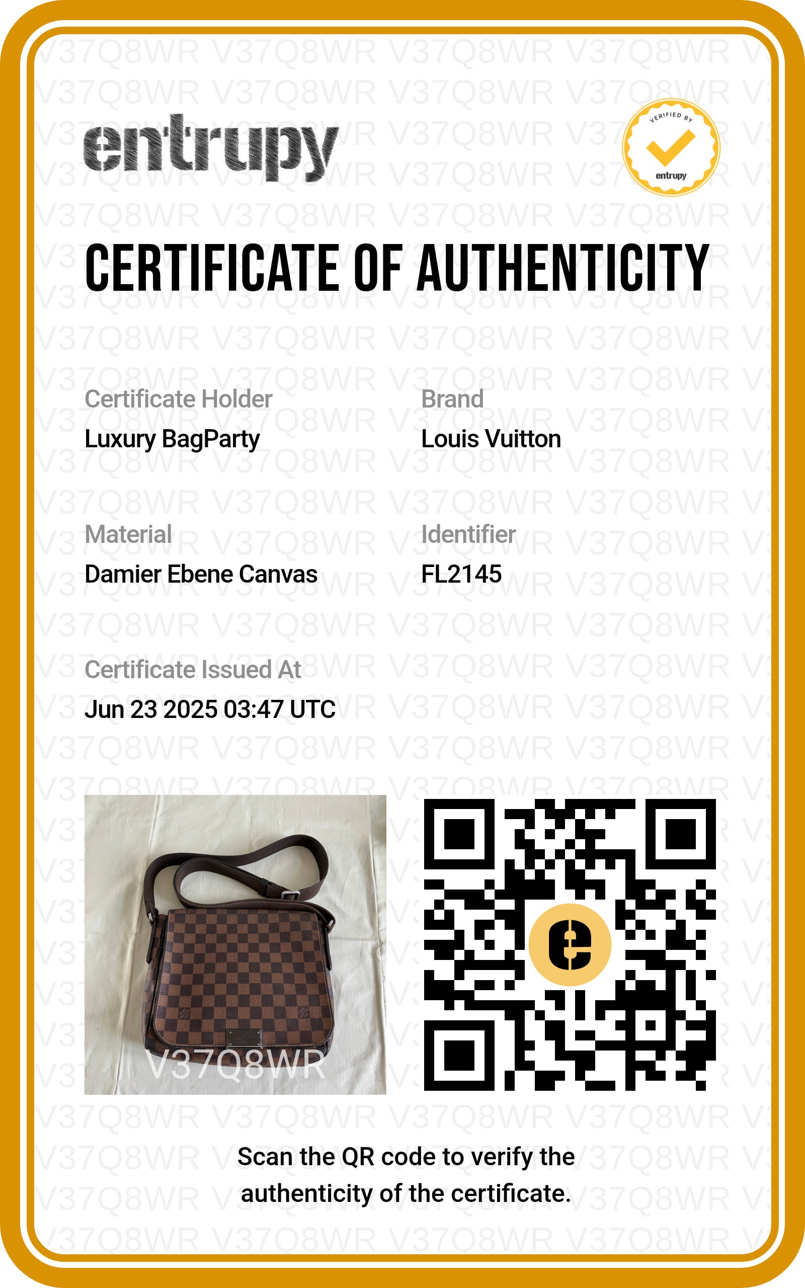 Louis Vuitton Messenger Bag (Damier Ebene Canvas)