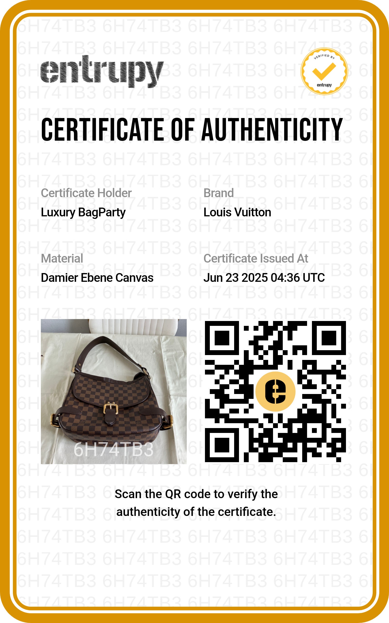 Louis Vuitton Damier Ebene Highbury Shoulder Bag