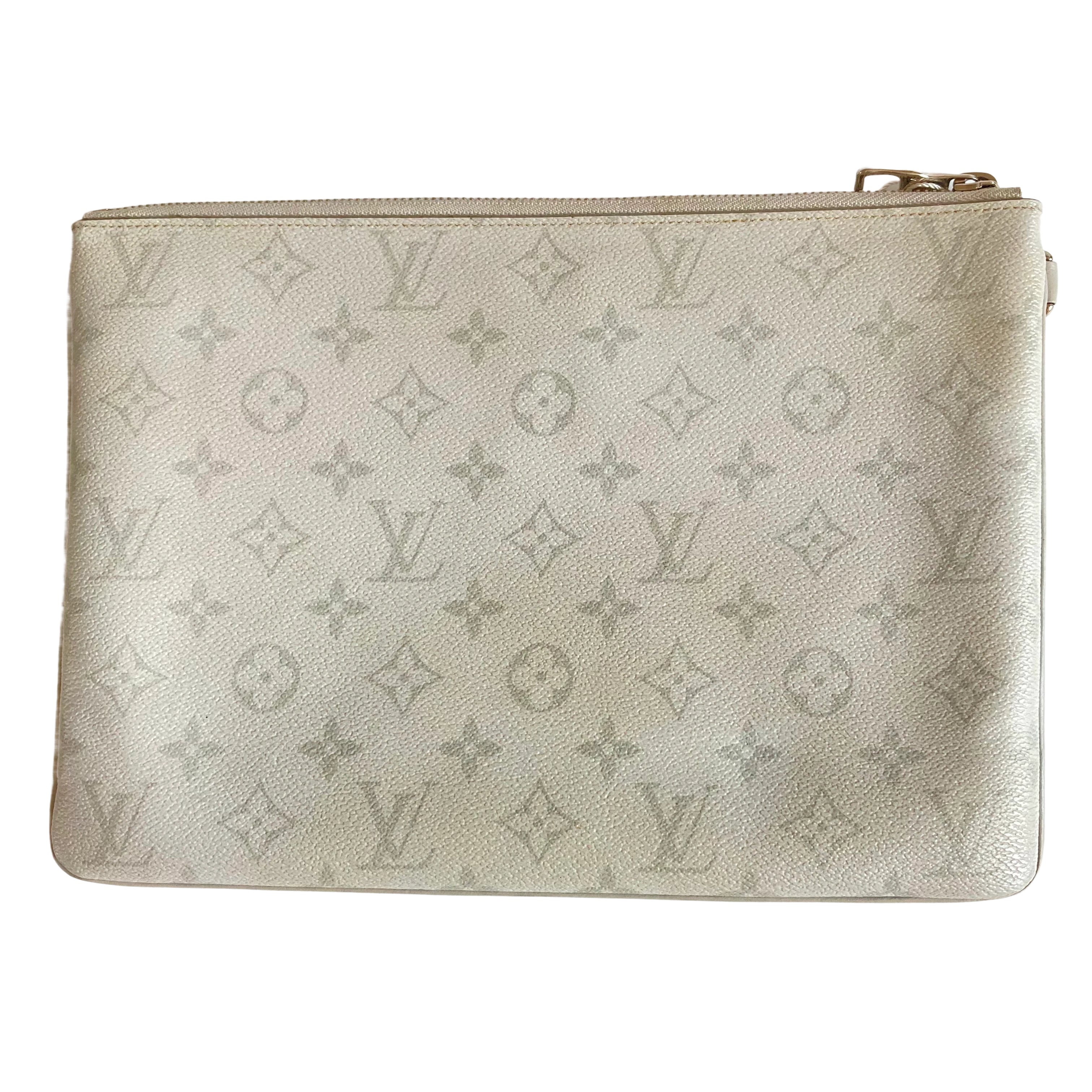 Louis Vuitton Pochette Jour Pouch White (With Yellow LV TAG)