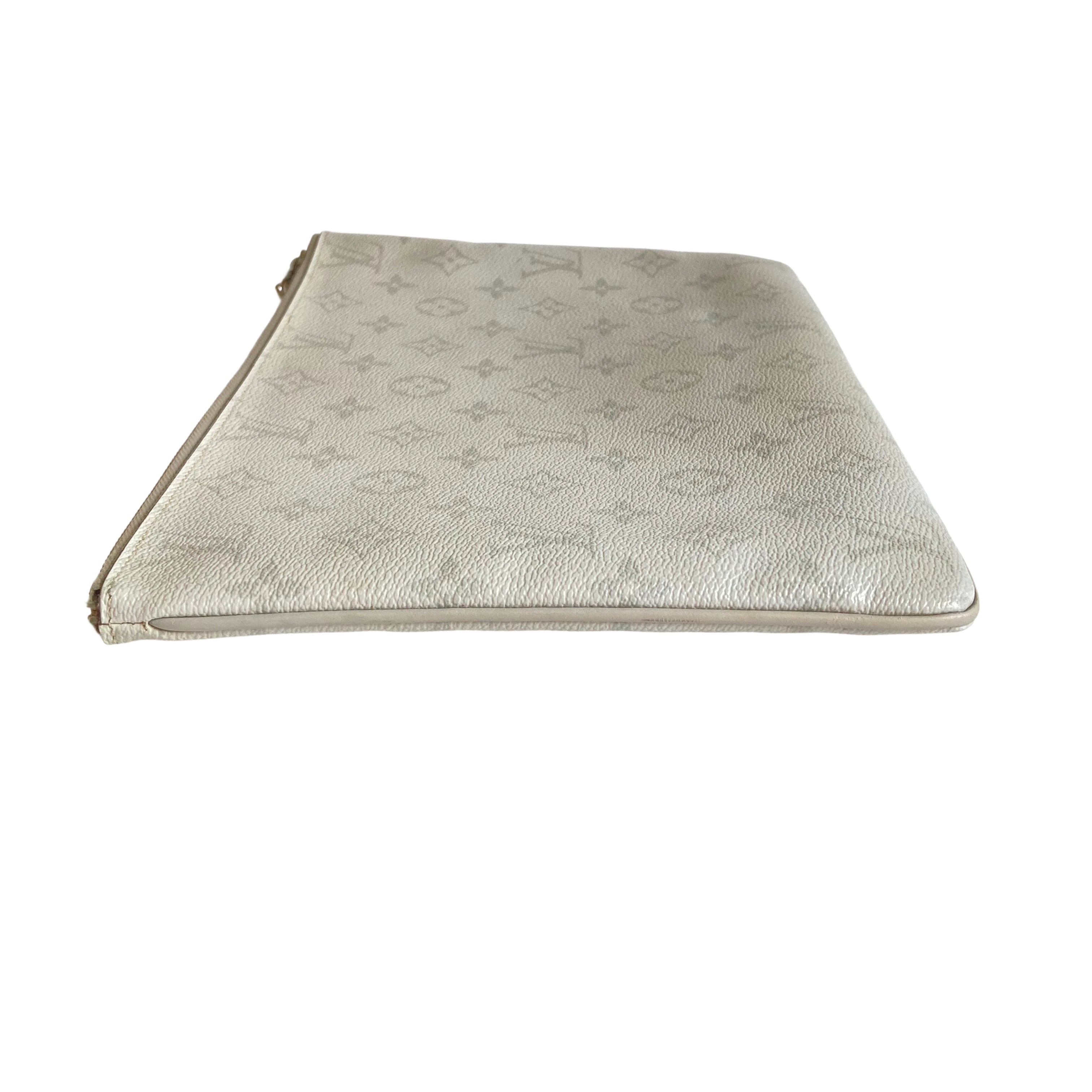 Louis Vuitton Pochette Jour Pouch White (With Yellow LV TAG)