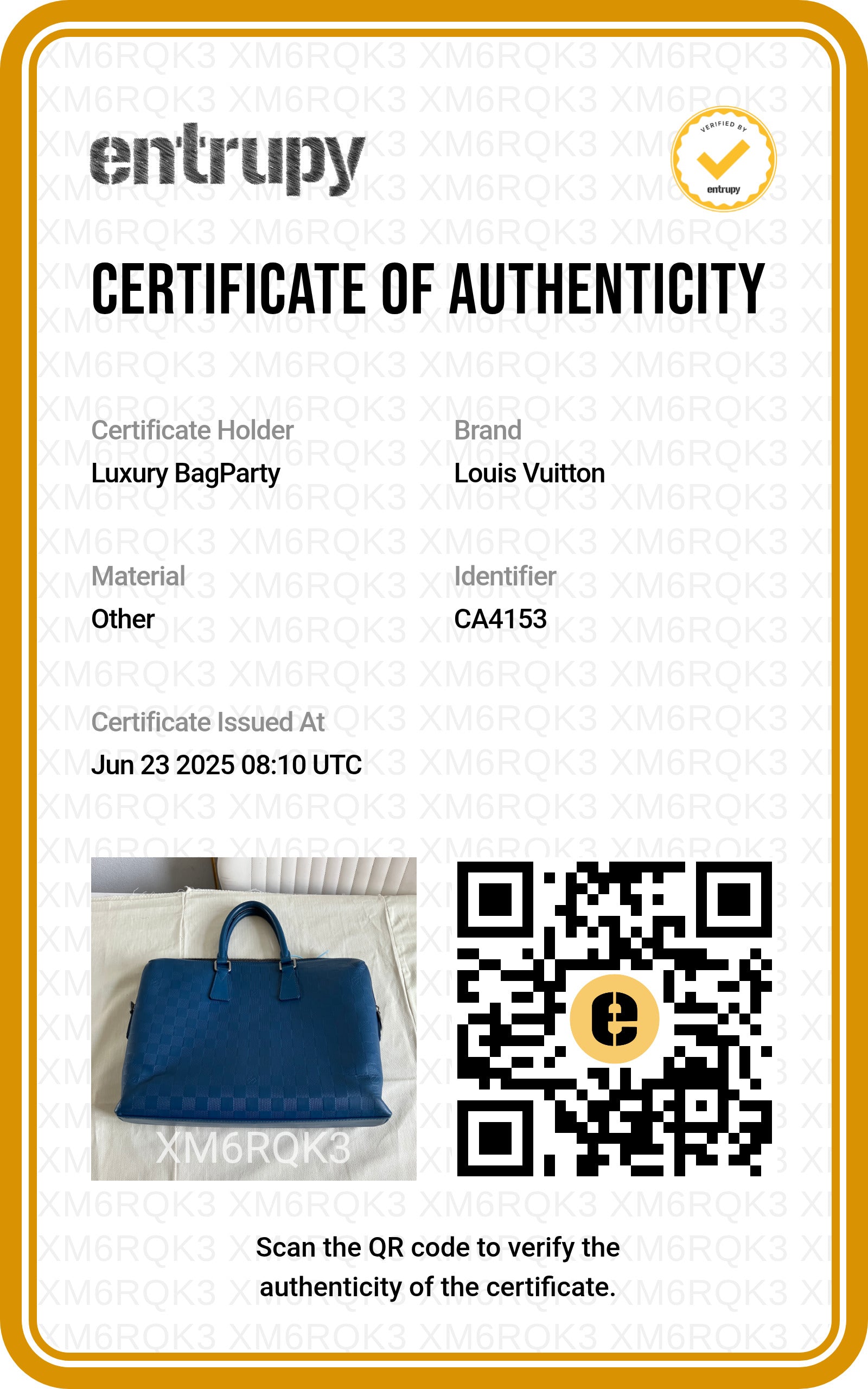 Louis Vuitton Damier Infini Briefcase / Porte-Documents Voyage Blue