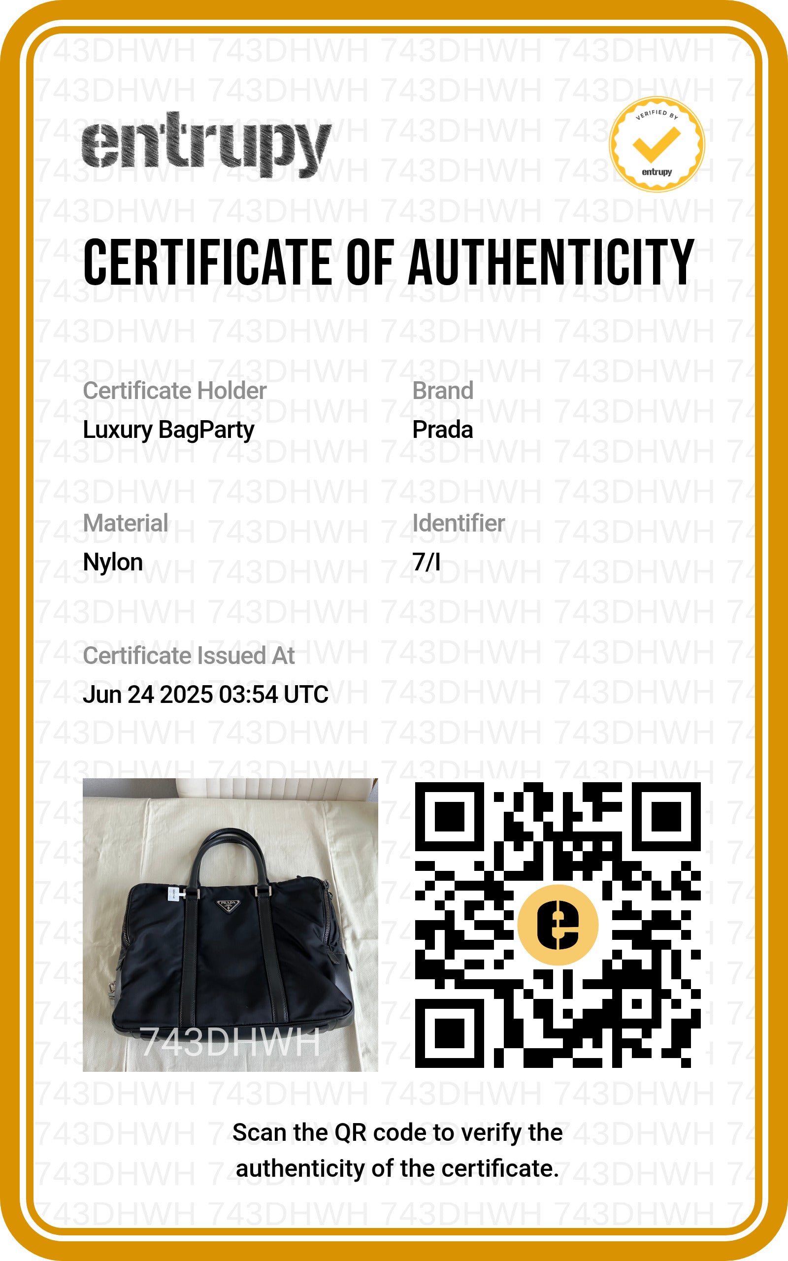 Prada Nylon Briefcase Tote Bag Black