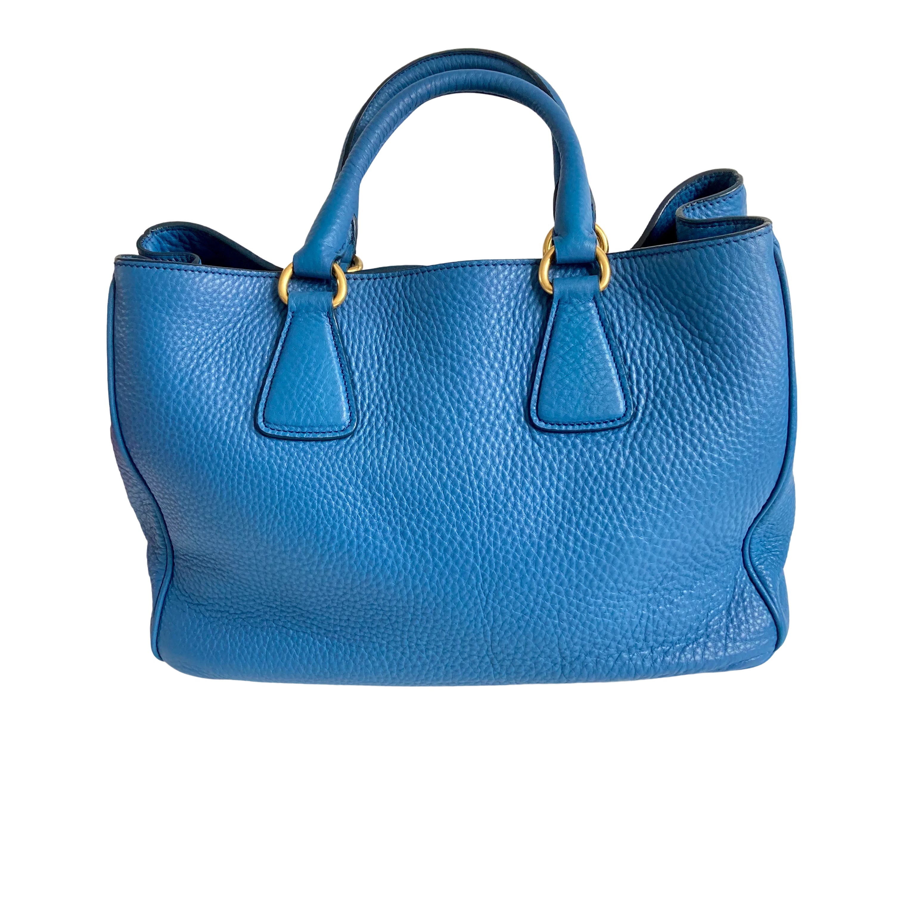 Prada Logo-Lettering Tote Bag Blue
