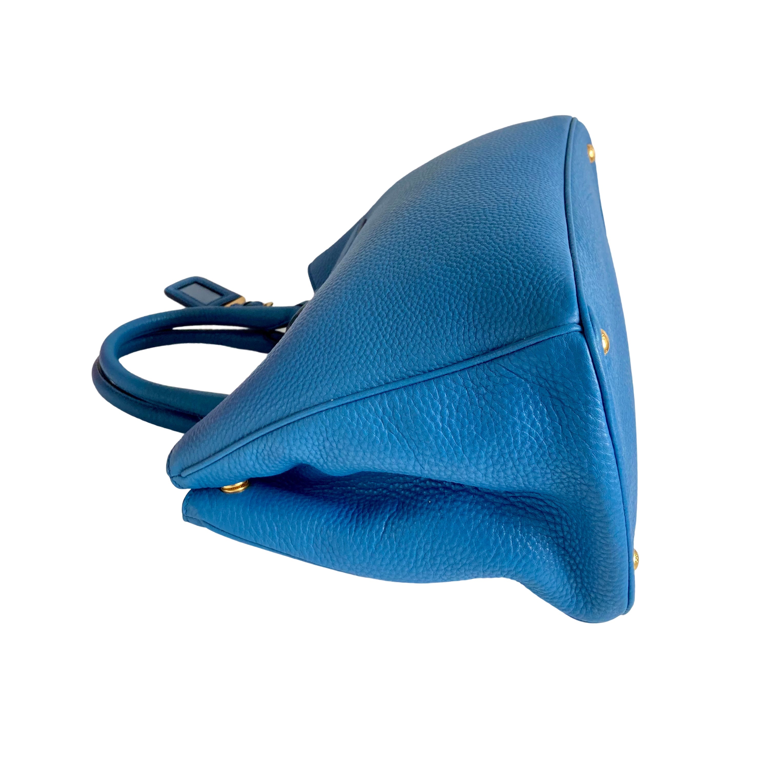 Prada Logo-Lettering Tote Bag Blue