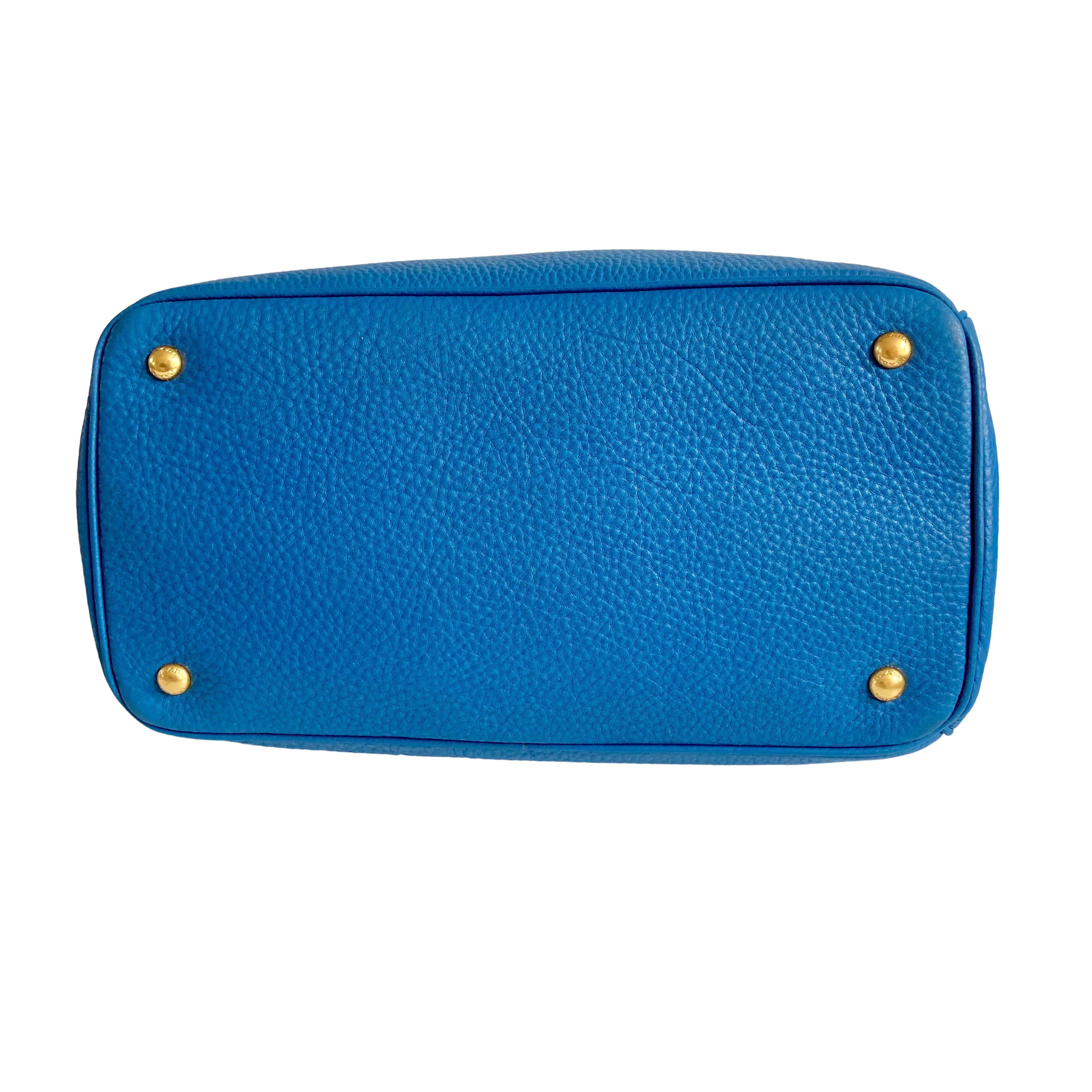 Prada Logo-Lettering Tote Bag Blue