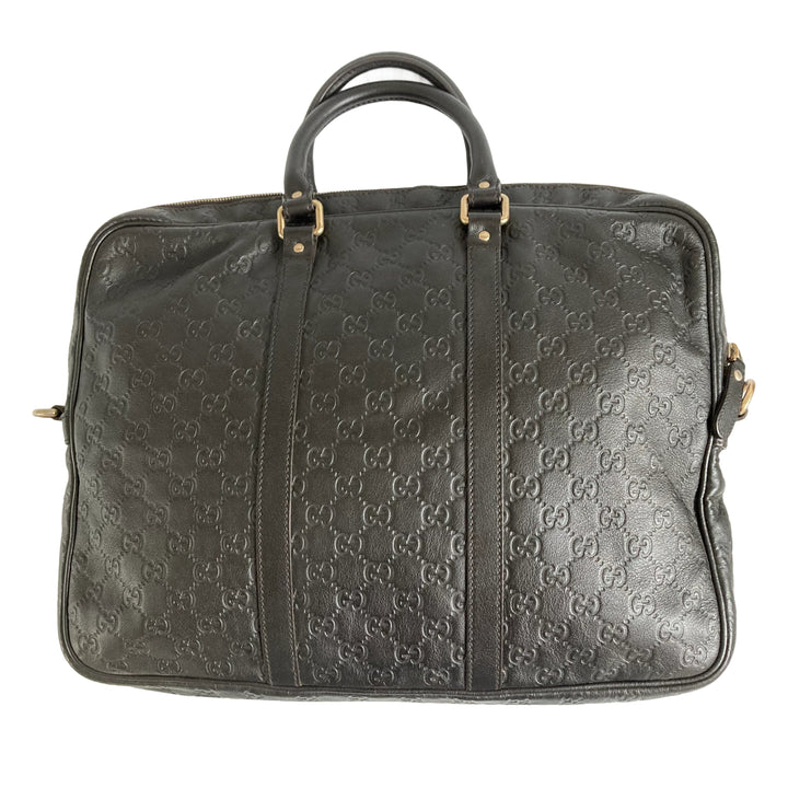Gucci GG Guccissima Leather Briefcase Black