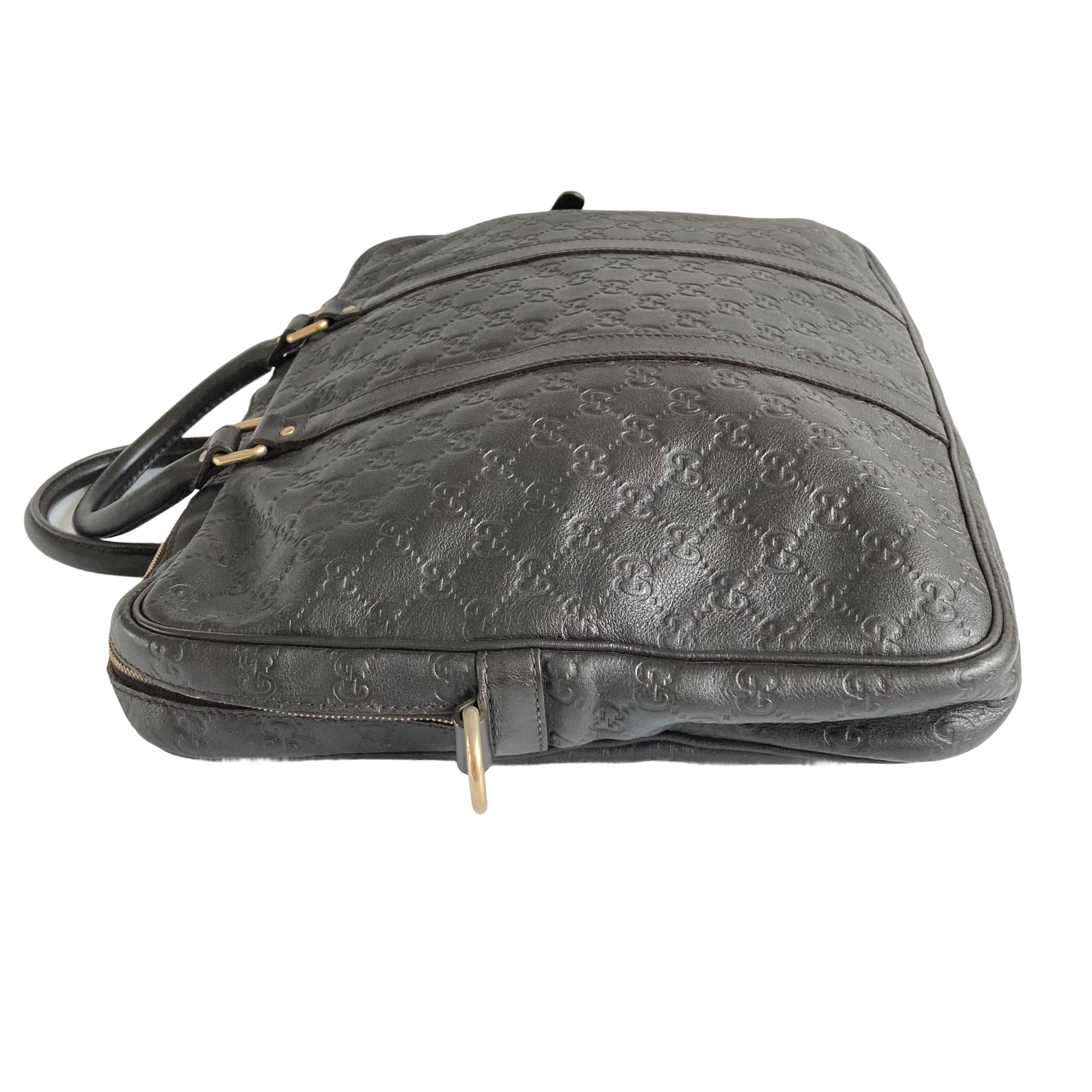 Gucci GG Guccissima Leather Briefcase Black