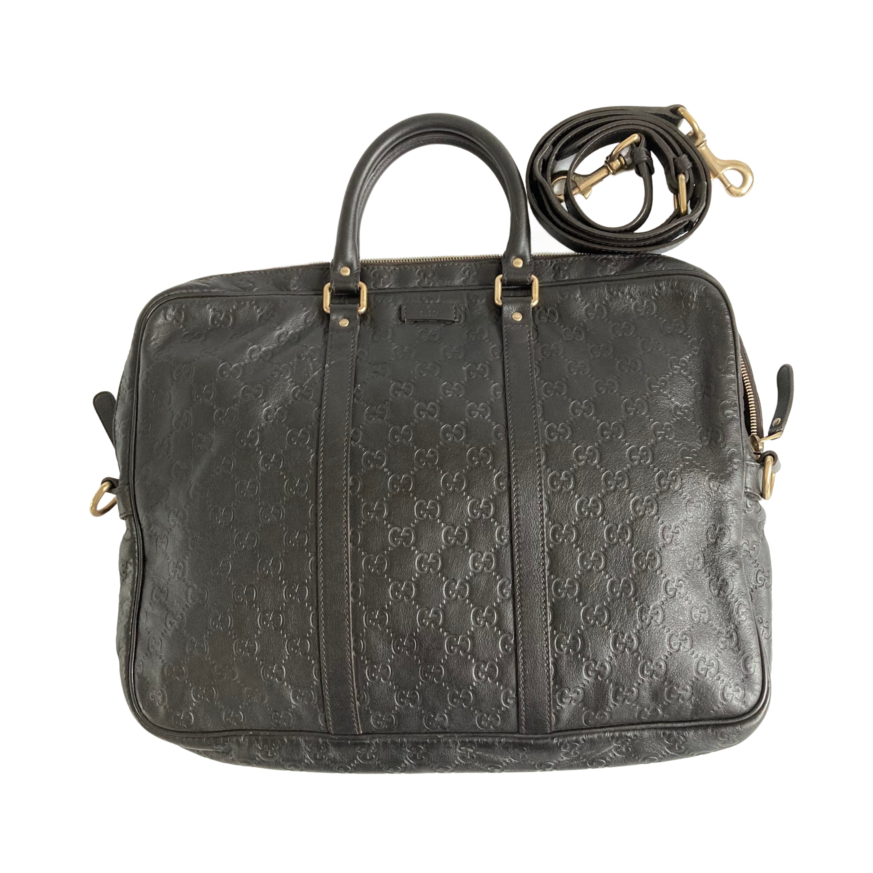 Gucci GG Guccissima Leather Briefcase Black