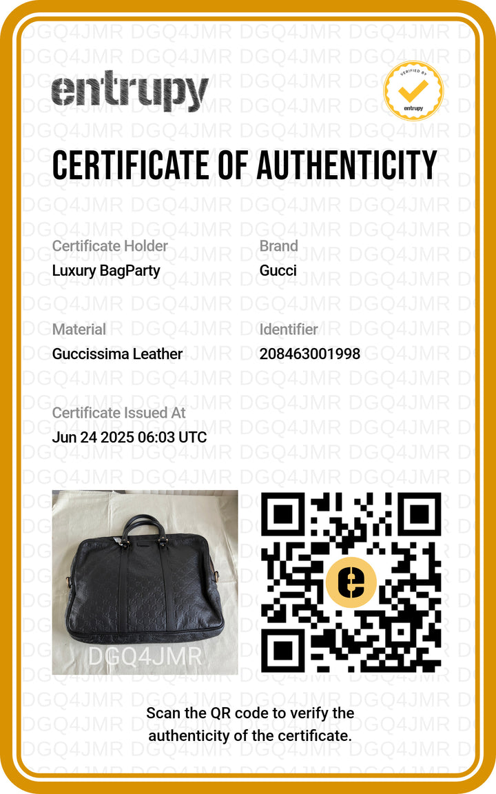 Gucci GG Guccissima Leather Briefcase Black