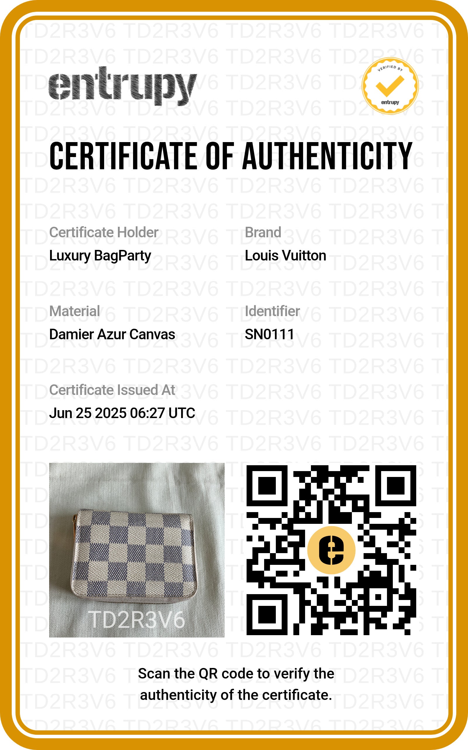 Louis Vuitton Zippy Coin Purse Damier Azur