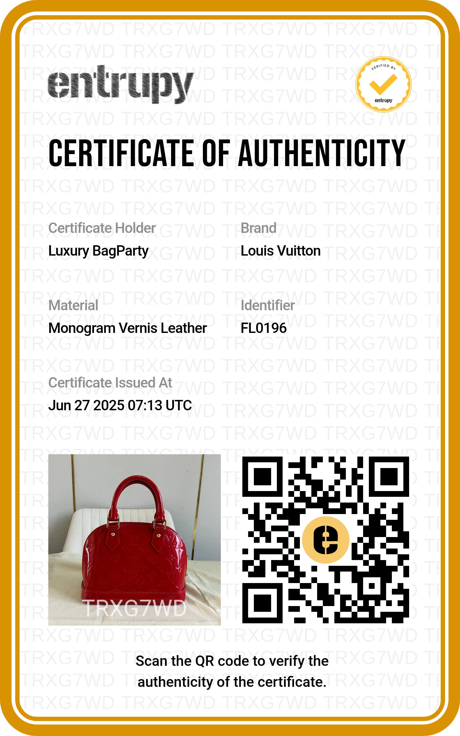 Louis Vuitton Alma BB in Monogram Vernis Leather Indian Rose Red