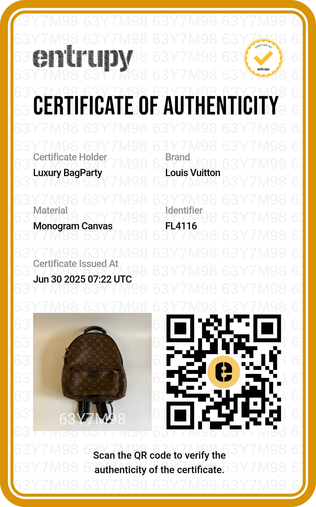 Louis Vuitton Classic Monogram Palm Springs MM - 4116