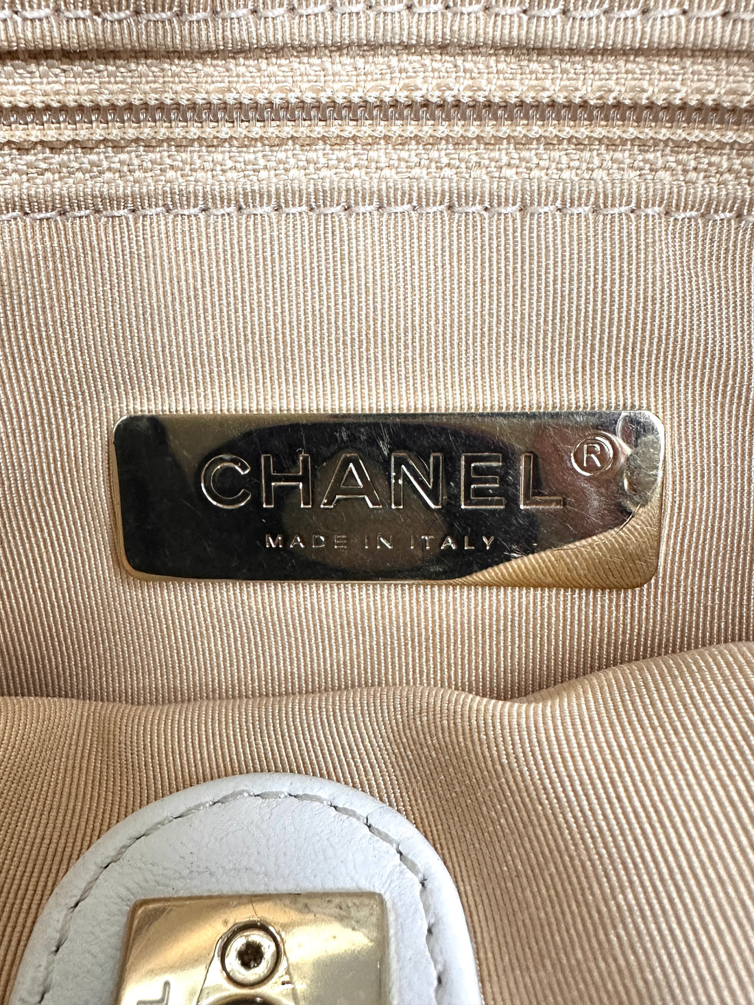Chanel Quilted Calfskin Handle Bucket Bag White