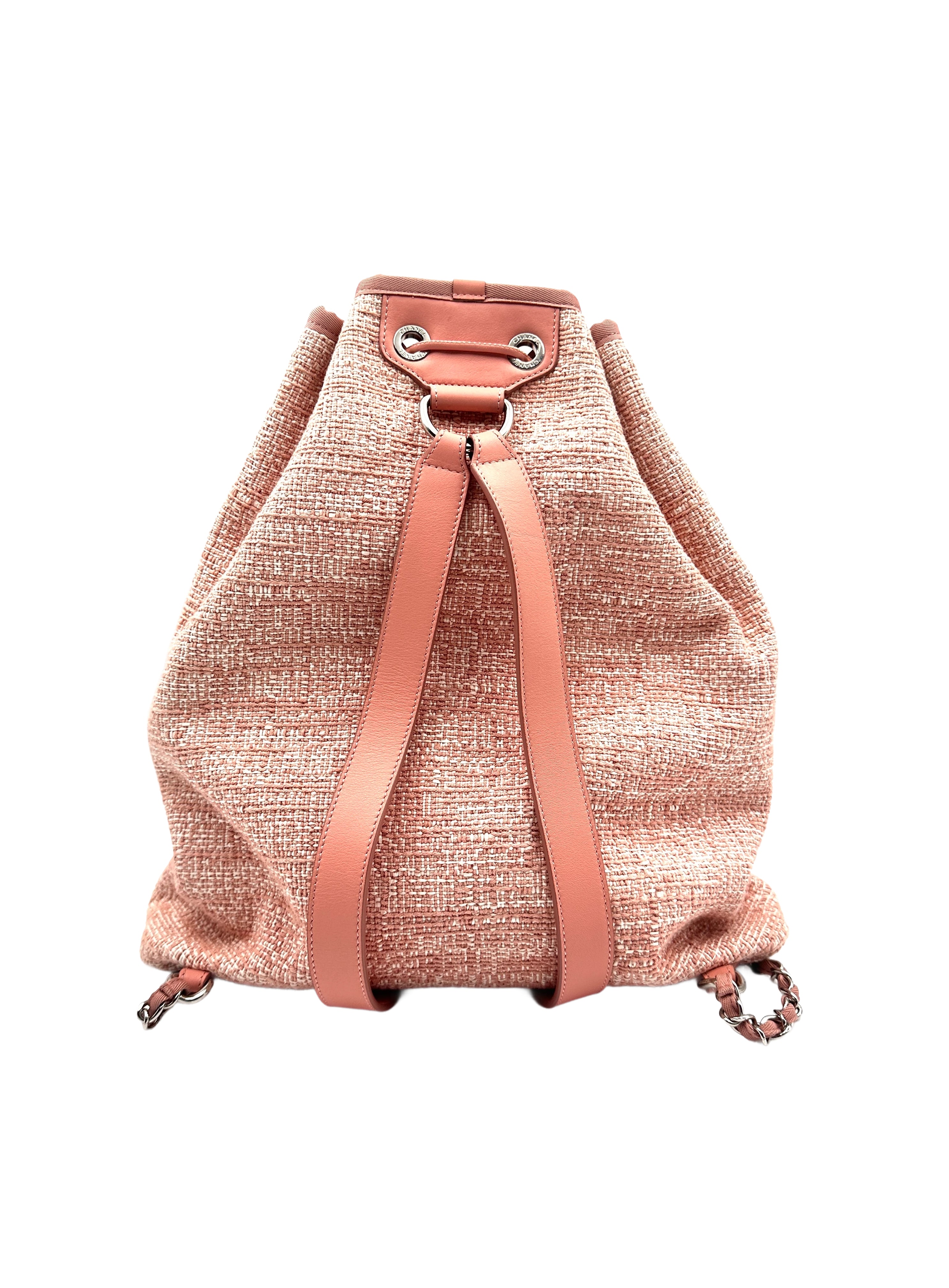 Chanel Tweed Deauville Backpack Pink