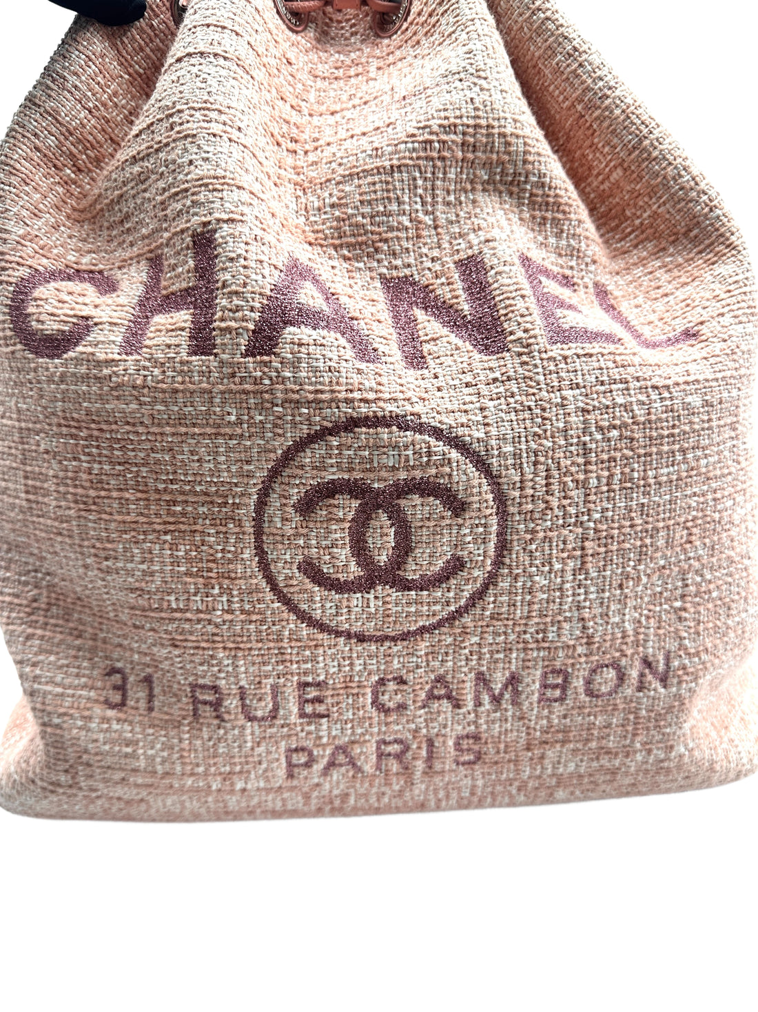 Chanel Tweed Deauville Backpack Pink